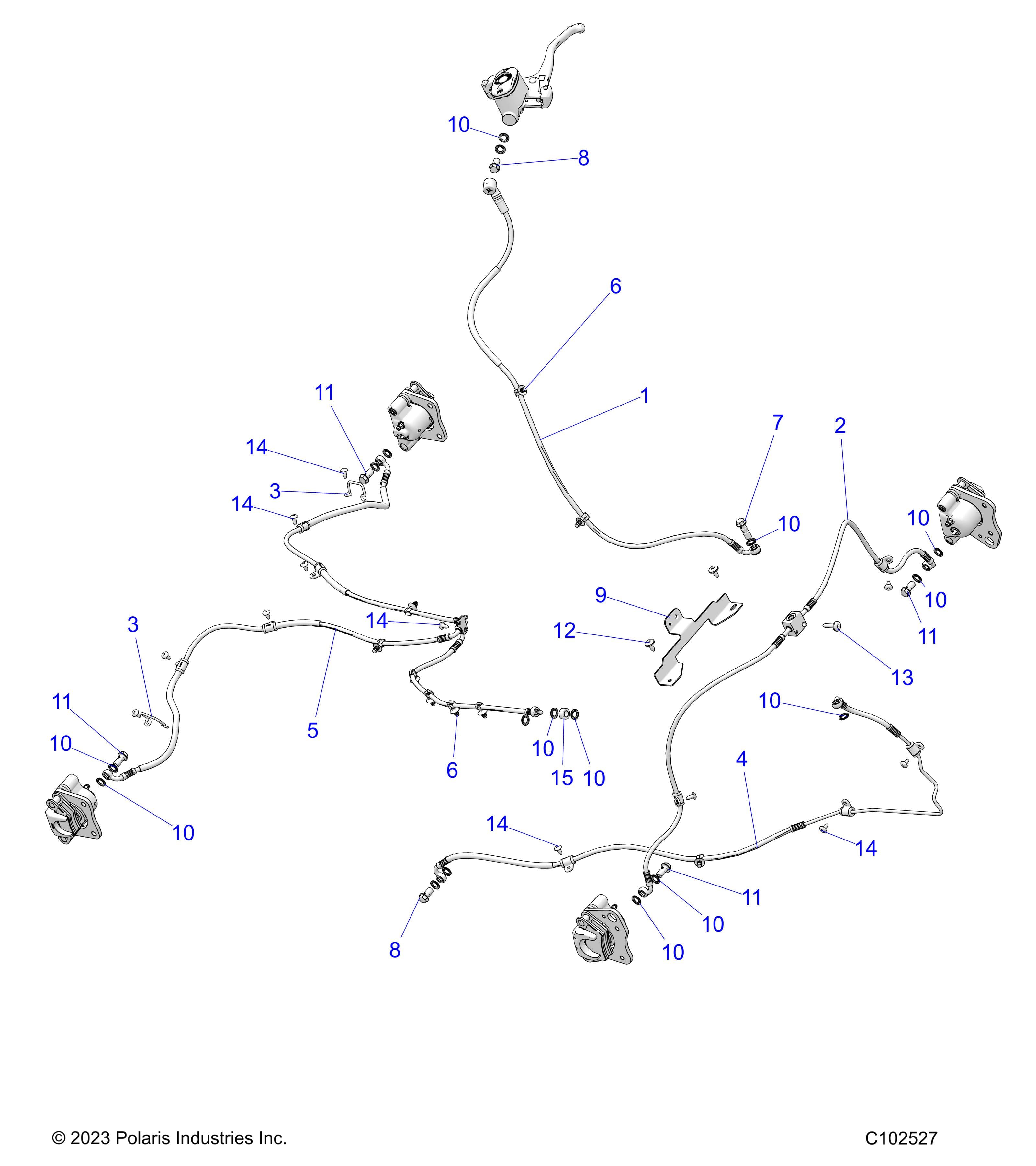 2026 SPORTSMAN 570 X2 EPS — BRAKES, BRAKE LINES - A26SWE57AL (C102527) diagram