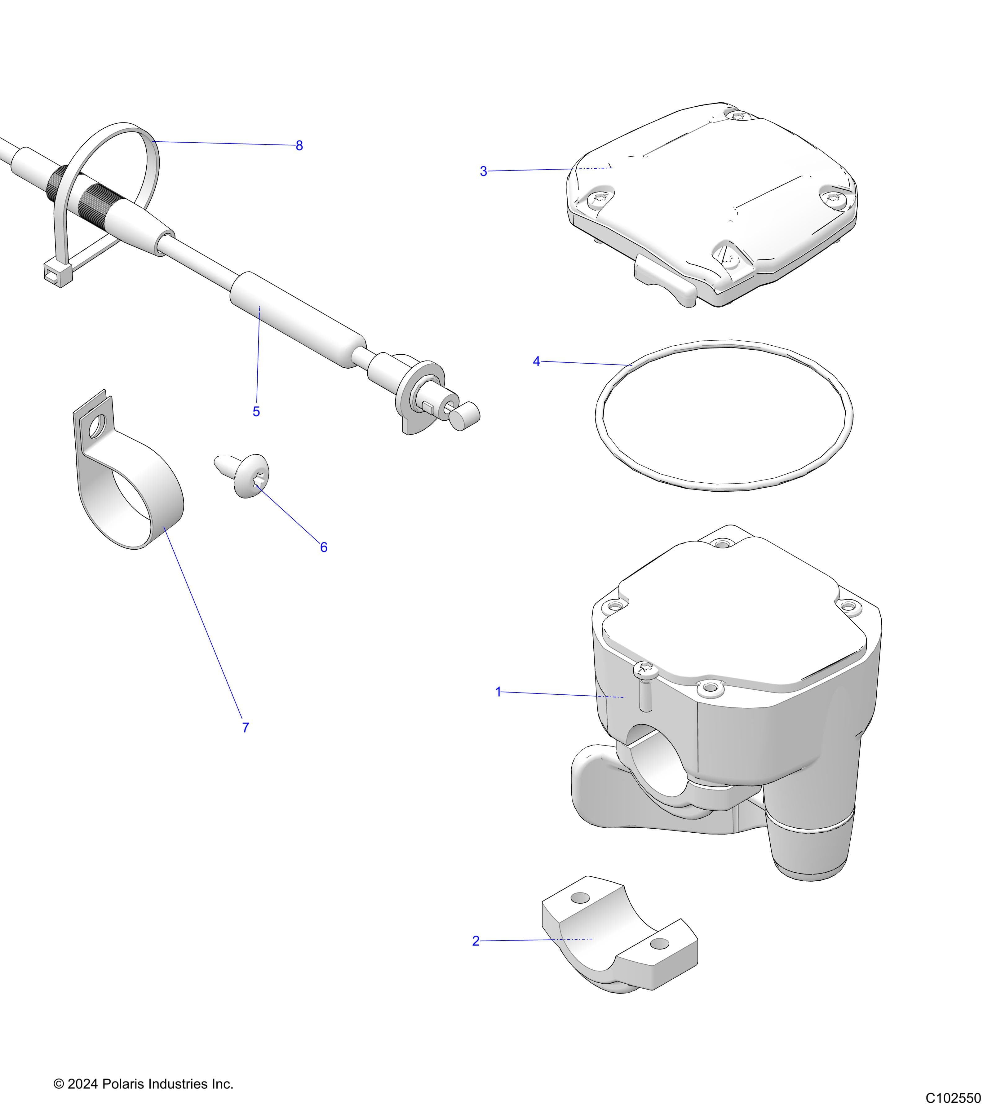 2026 SPORTSMAN 570 EPS — STEERING, CONTROLS, THROTTLE ASM. and CABLE - A26SEE57A1/A4/A6/A9 (C102550) diagram
