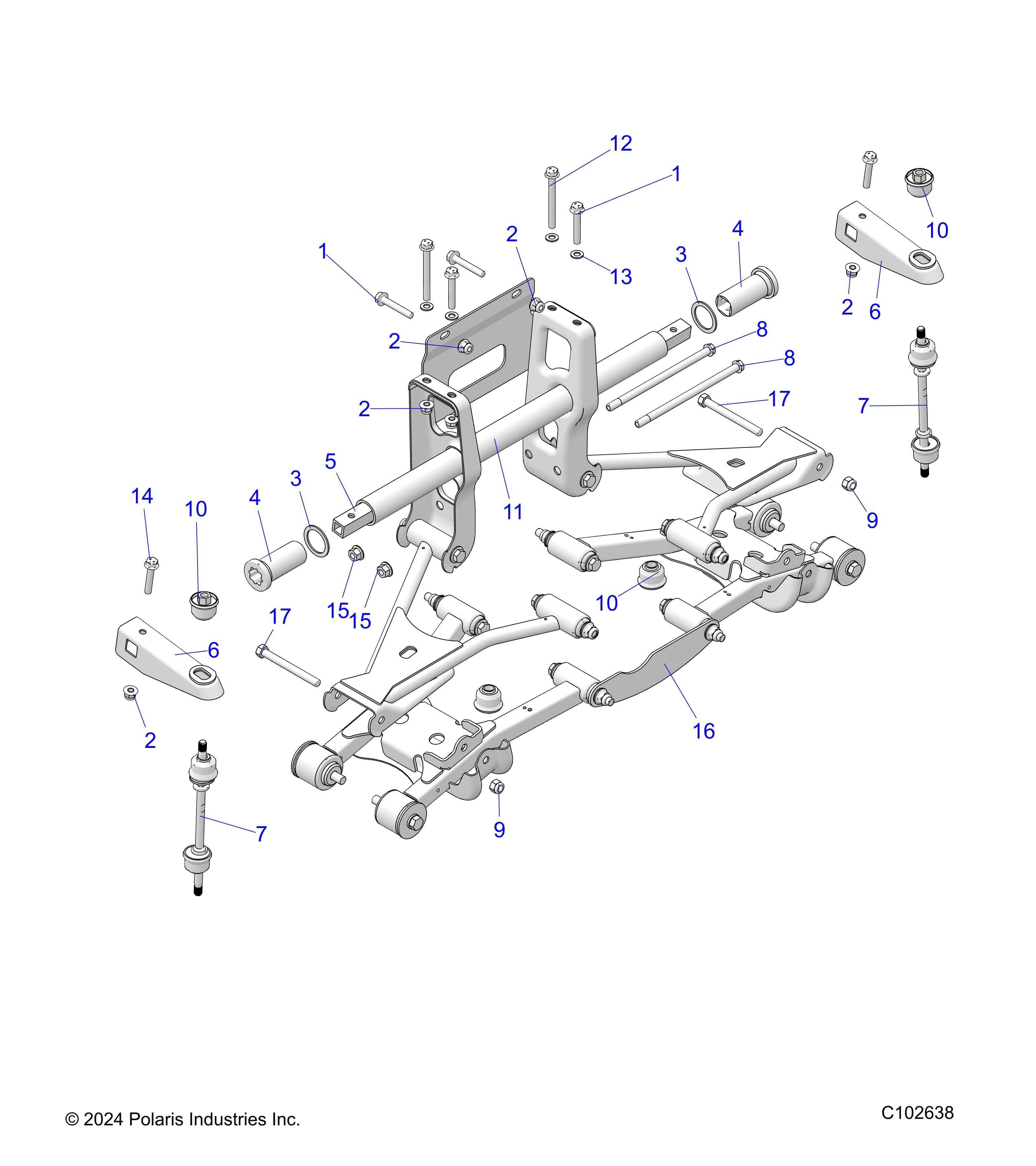 2026 SPORTSMAN 570 6X6 EPS 49S — SUSPENSION, TORSION BAR - A26SKE57A1 (C102638) diagram