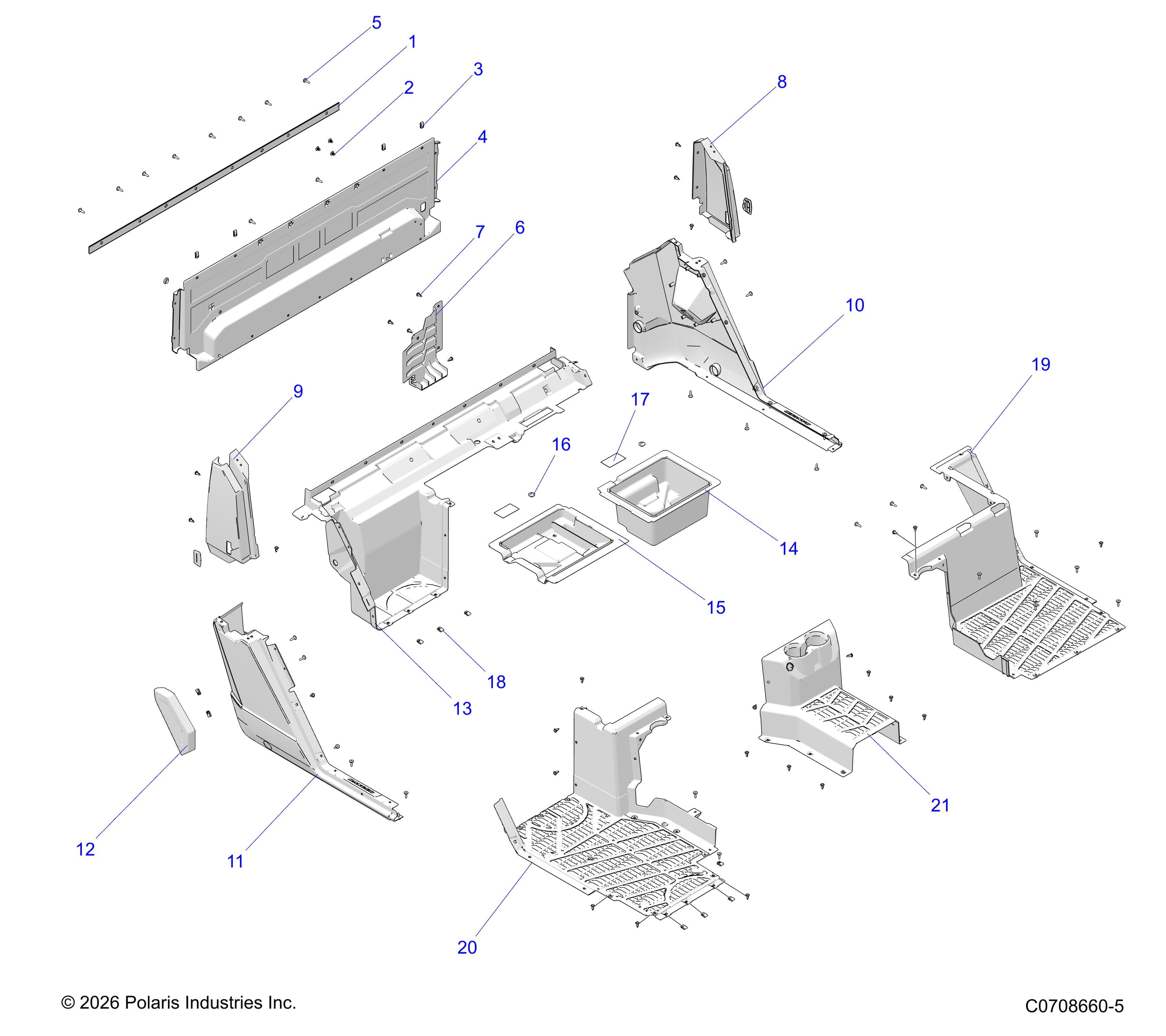 2026 RANGER 1000 XP CREW NSTR PREMIUM — BODY, REAR CLOSE OFF, FENDERS & FLOOR diagram