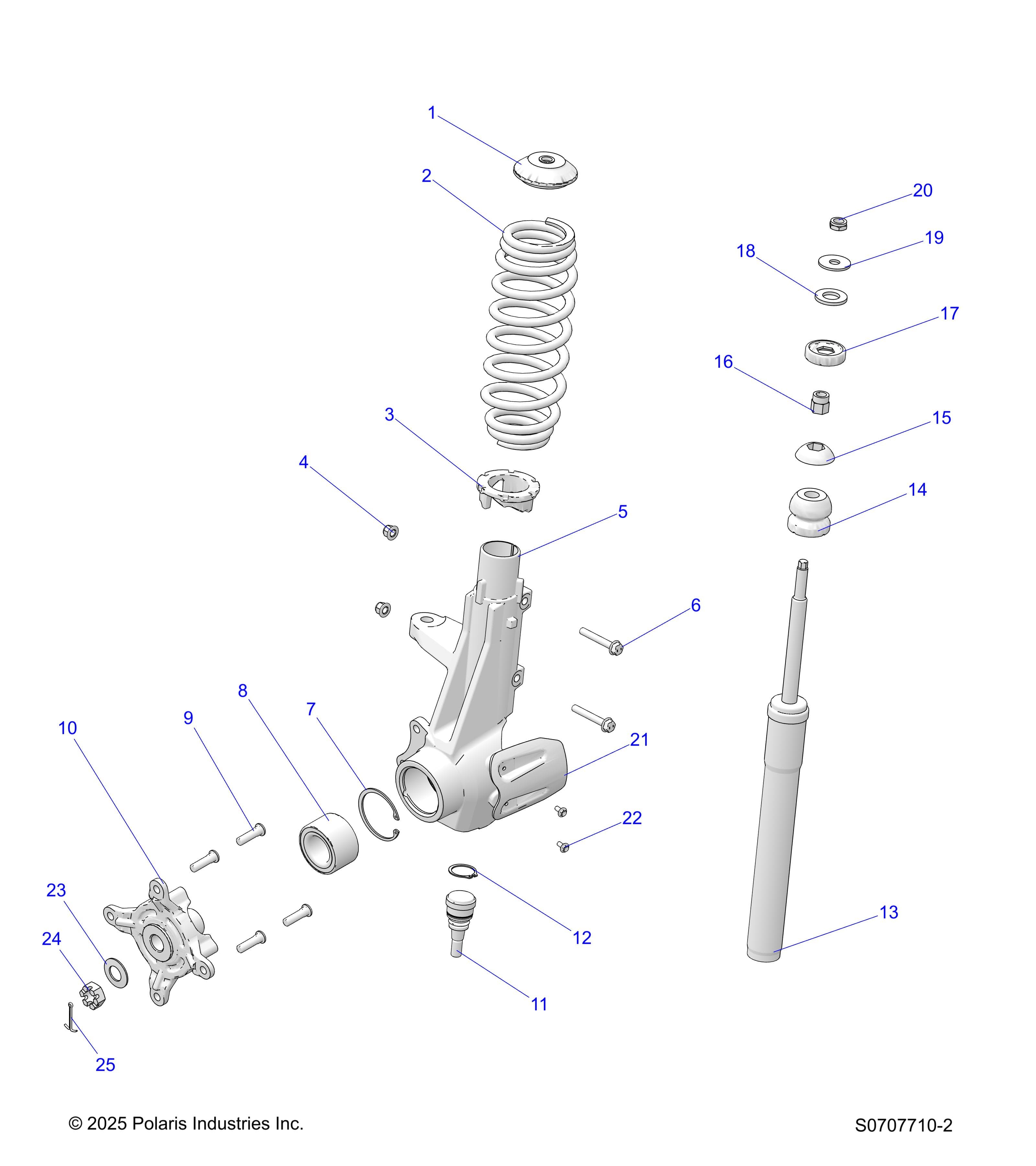 2026 RANGER 500 — SUSPENSION, FRONT SHOCK & SPRING diagram