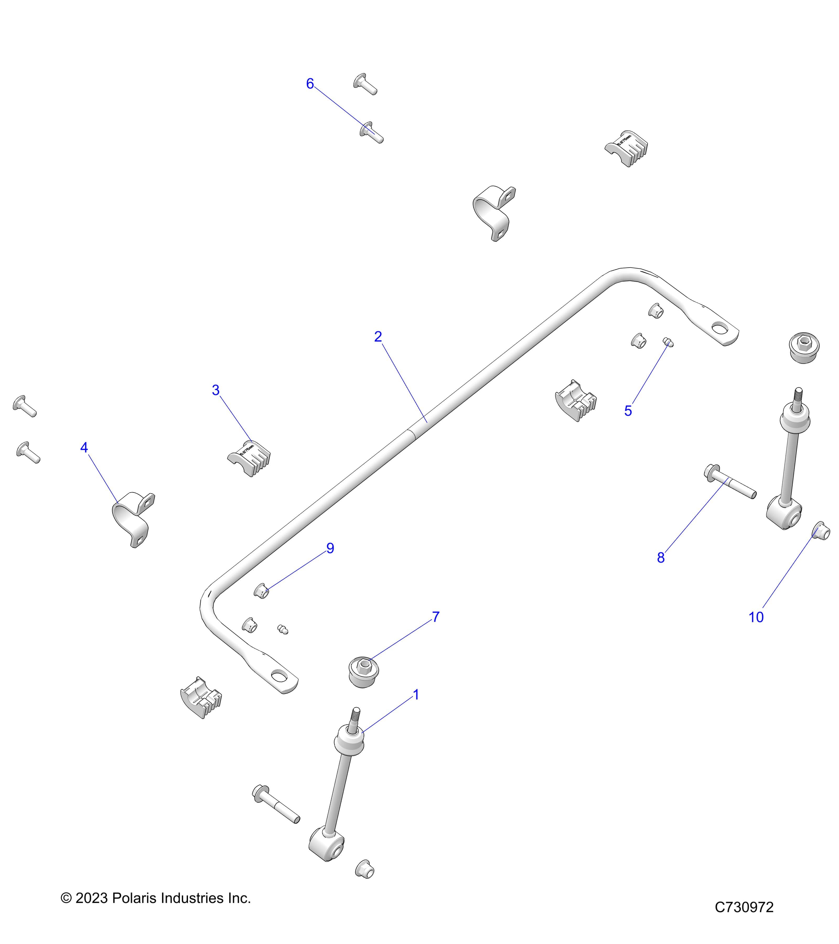2026 RANGER 1000 XP CREW NORTHSTAR TEXAS EDITION — SUSPENSION, FRONT STABILIZER BAR - R26RST99AL (C700032) diagram