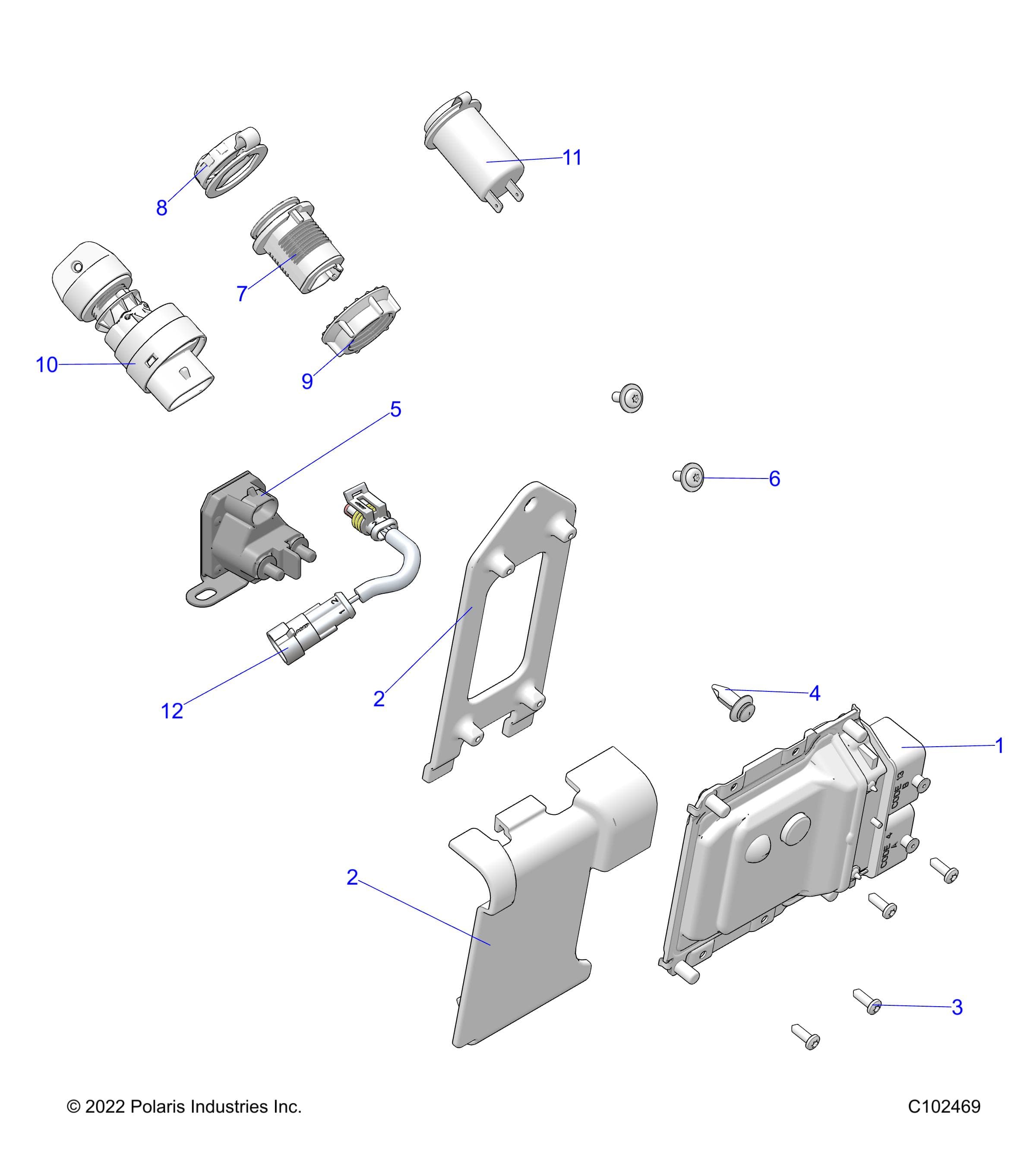 2026 SPORTSMAN 450 EPS 50S — ELECTRICAL, SWITCHES, SENSORS and ECM - A26SEE50B1/B4/ (C102469) diagram