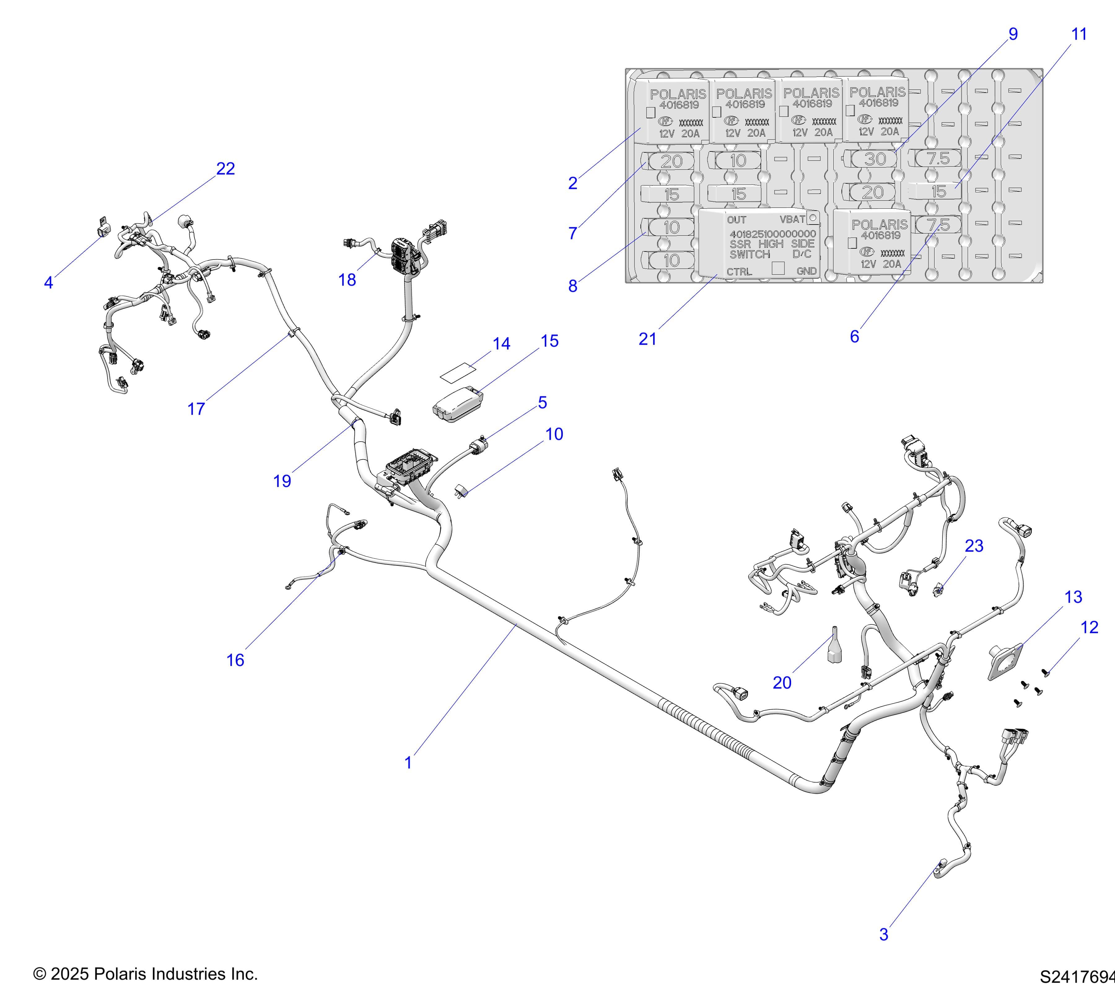 2026 RANGER 1000 CREW NON EPS — ELECTRICAL, HARNESS CHASSIS diagram