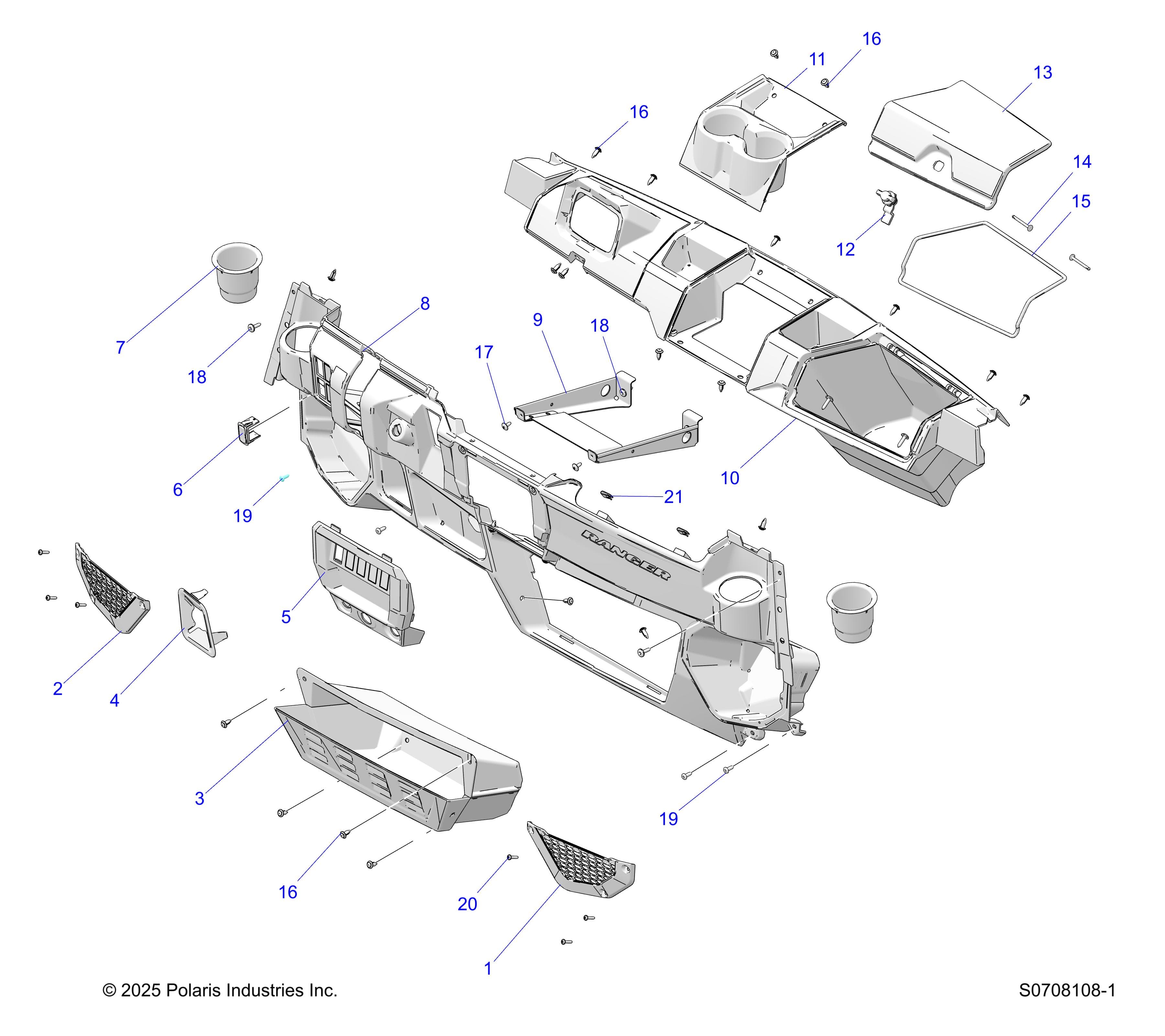 2026 RANGER 1000 NON EPS — BODY, DASH BASE UNITS diagram