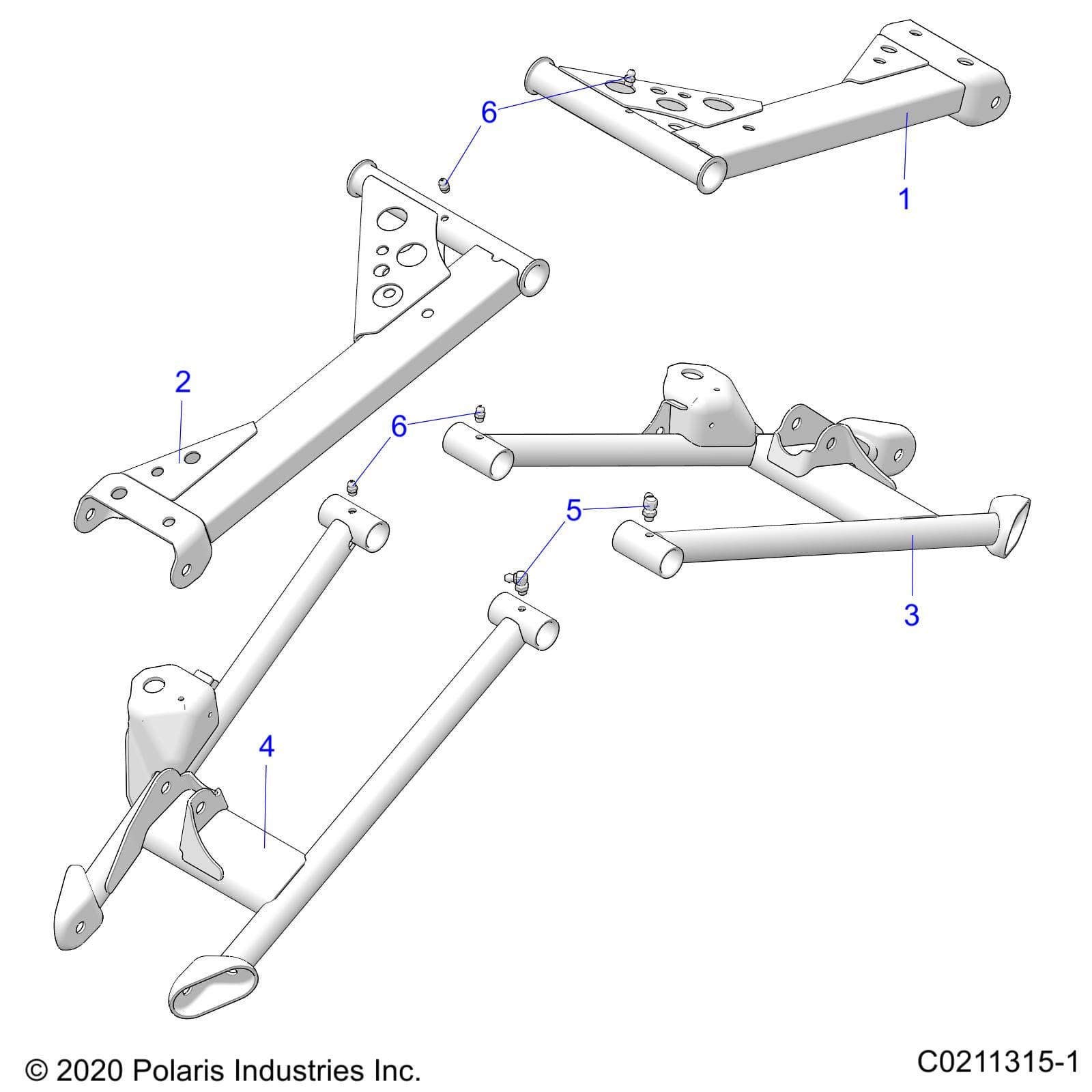 2026 SCRAMBLER 850 48" R02 - A26SVA85A4 — SUSPENSION, REAR CONTROL ARMS - A26SVA85A4 (C0211315-1) diagram