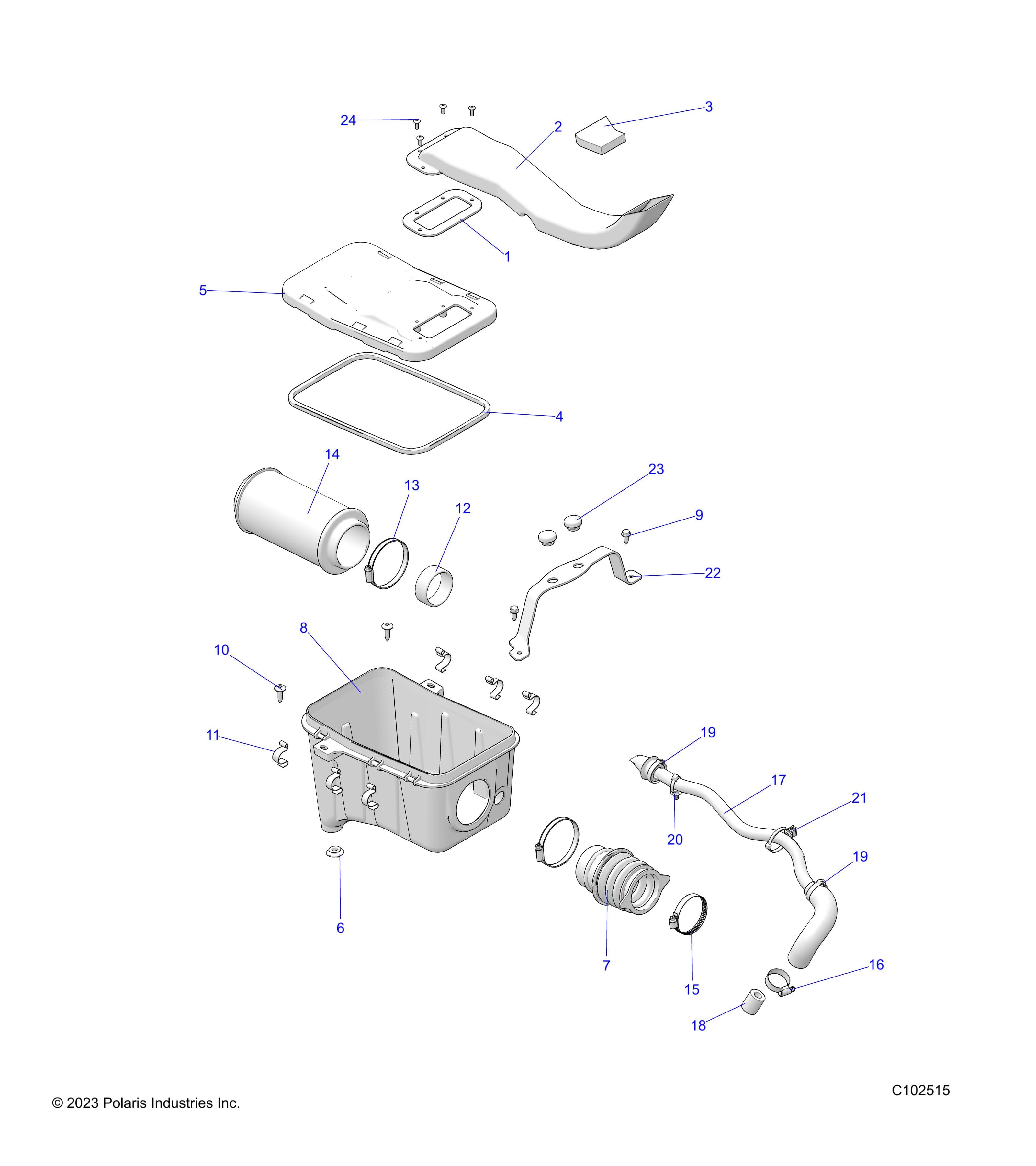 2026 SPORTSMAN 570 6X6 EPS 49S — ENGINE, AIR INTAKE SYSTEM - A26SKE57A1 (C102515) diagram