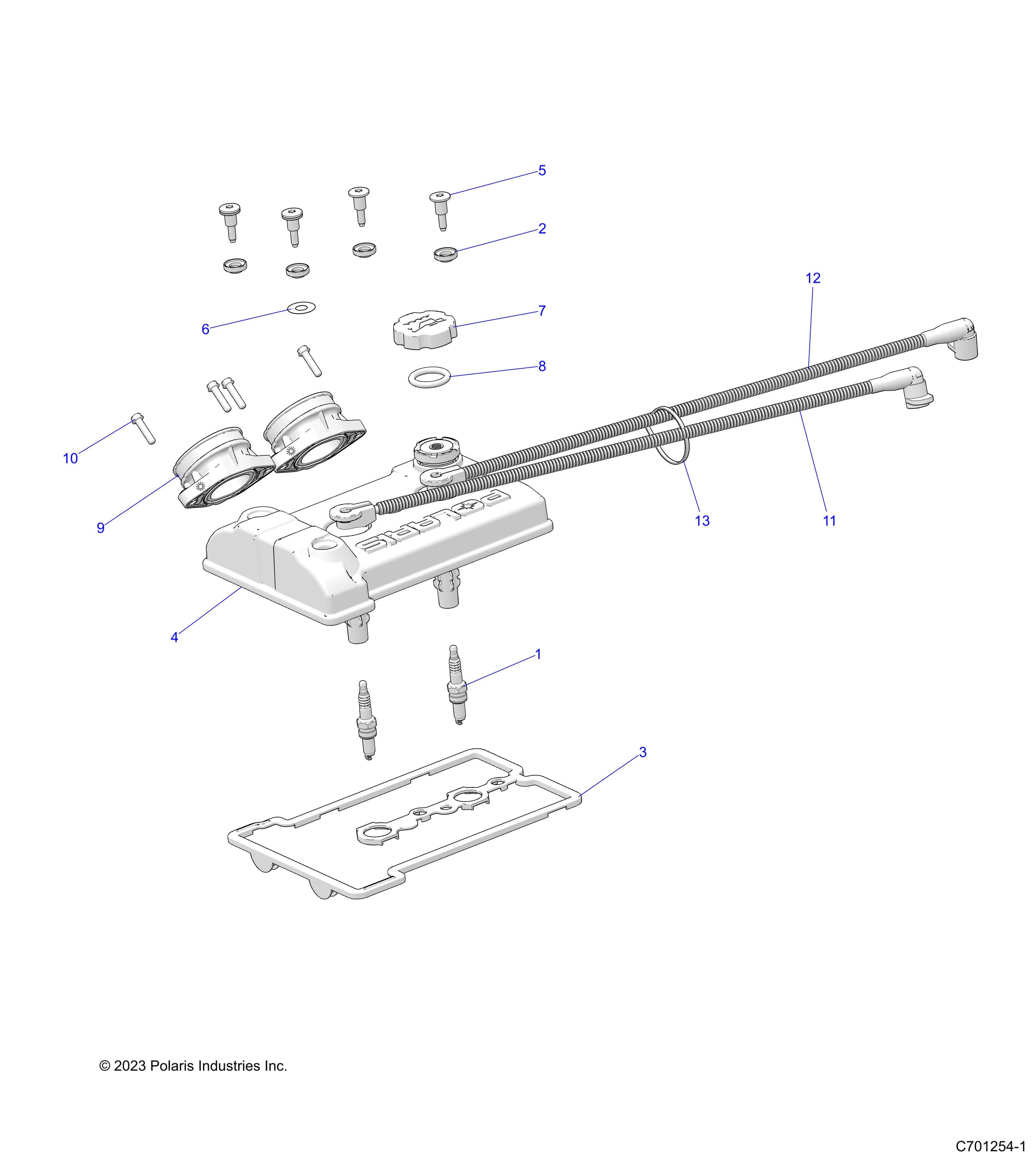 2026 RANGER 1000 XP CREW NSTR ULTIMATE TRAIL BOSS — ENGINE, THROTTLE BODY & VALVE COVER - R26RSV99AK (C701254-1) diagram
