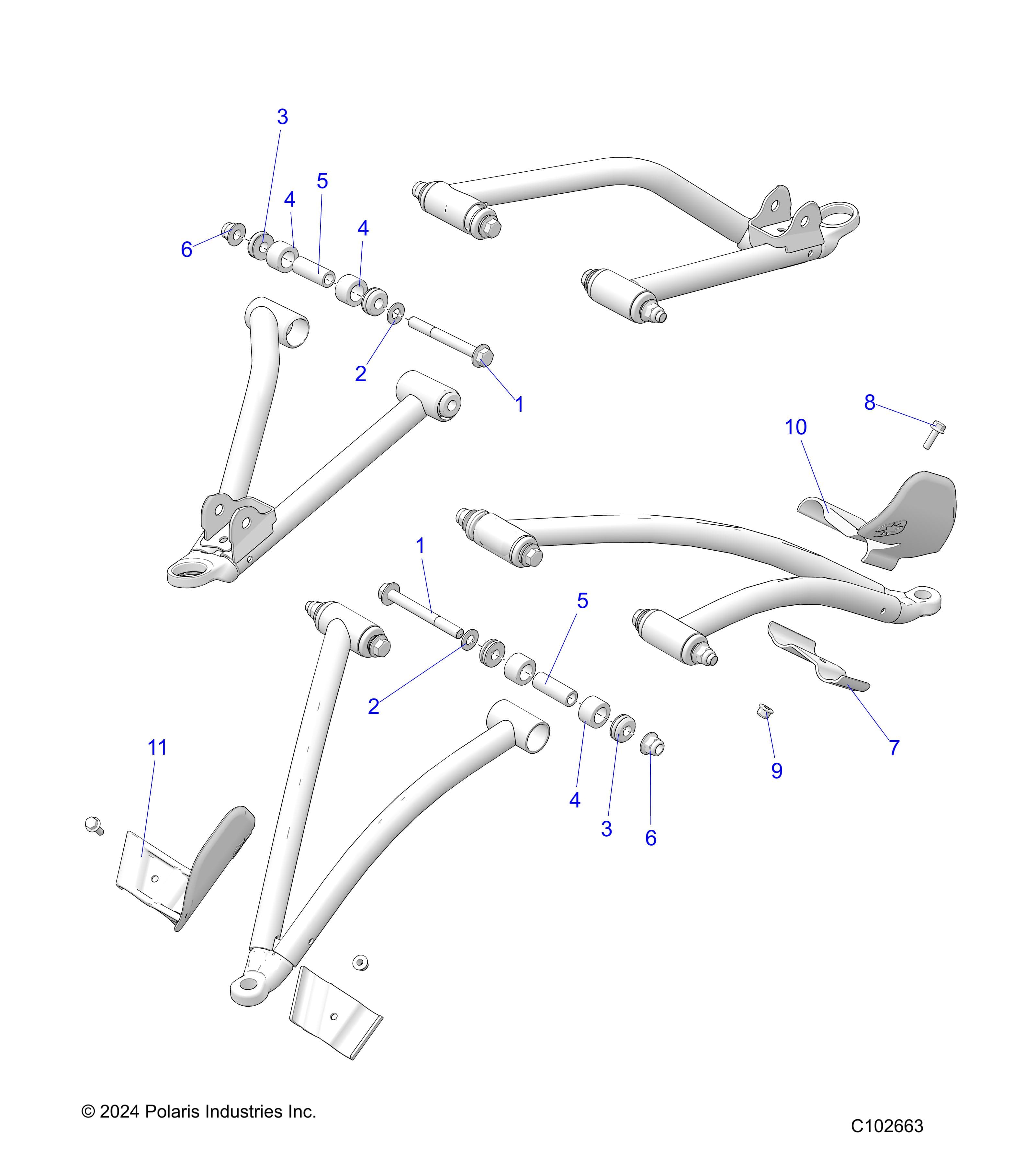 2026 SPORTSMAN 570 6X6 EPS 49S — SUSPENSION, FRONT A-ARM MOUNTING - A26SKE57A1 (C102663) diagram