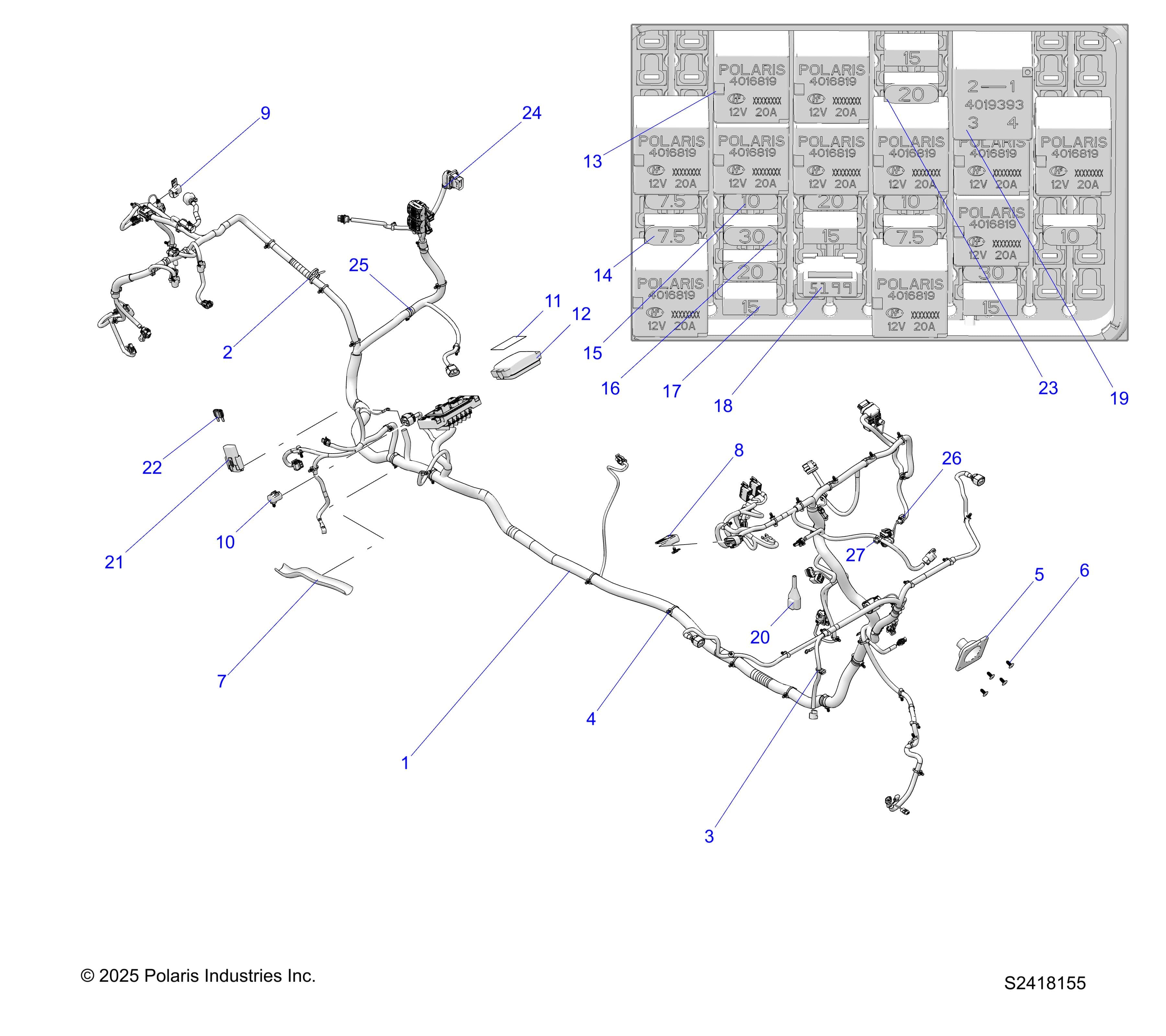 2026 RANGER 1000 XP CREW NSTR ULTIMATE — ELECTRICAL, HARNESS CHASSIS diagram