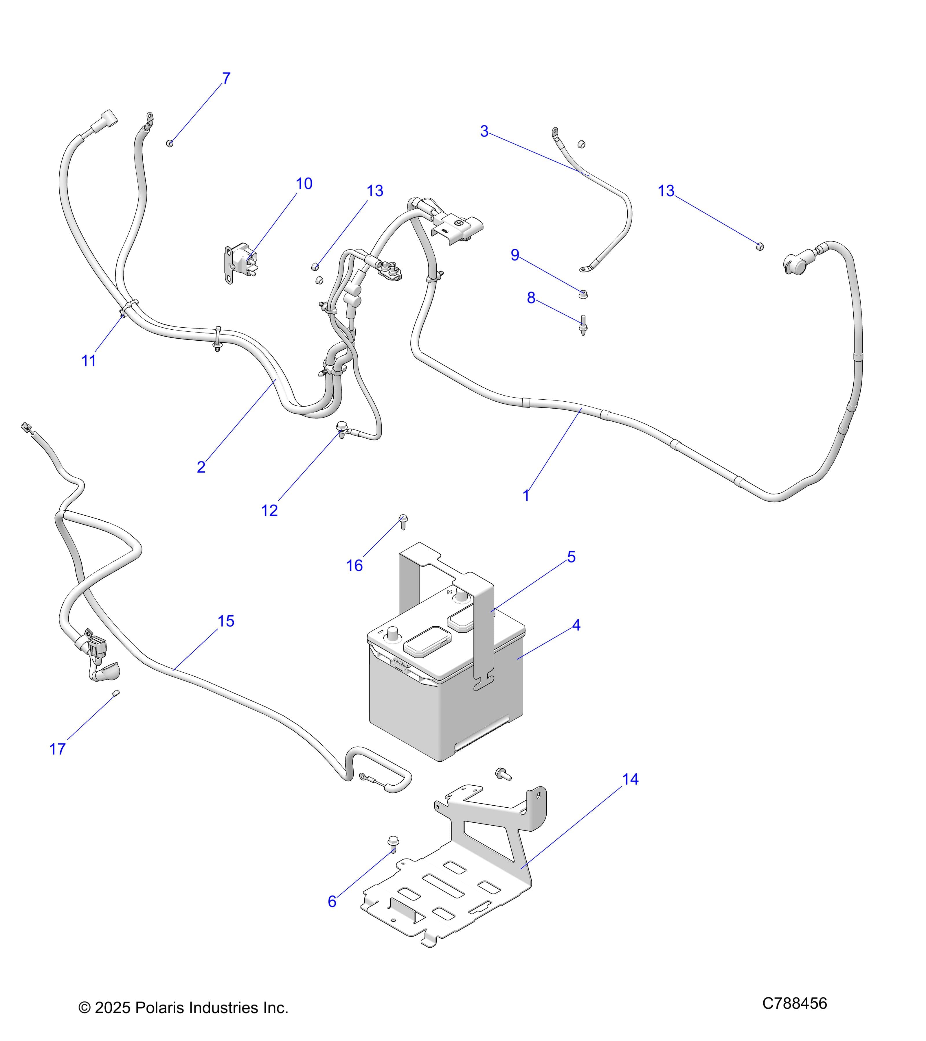 2026 RANGER 1000 XP NSTR — ELECTRICAL, BATTERY - R26RRU99A9/AF/AH/AB/AS/B9/BF/BH/BB/BS (C788456) diagram