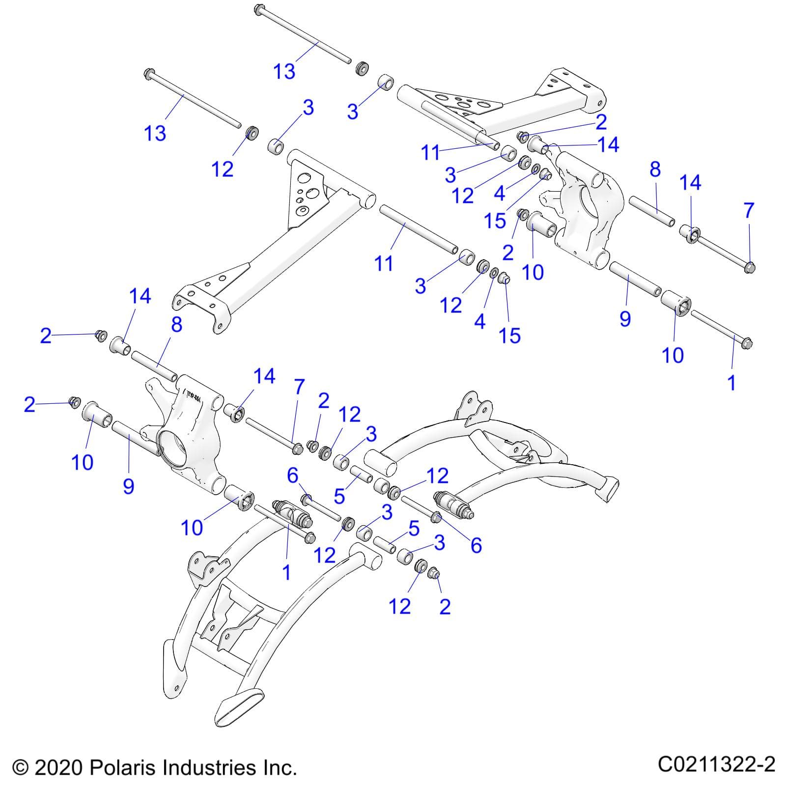 2026 SPORTSMAN 1000 ULTIMATE 49S R01 - A26SXR95AG — SUSPENSION, REAR CONTROL ARM MOUNTING - A26SXR95AG (C0211322-2) diagram