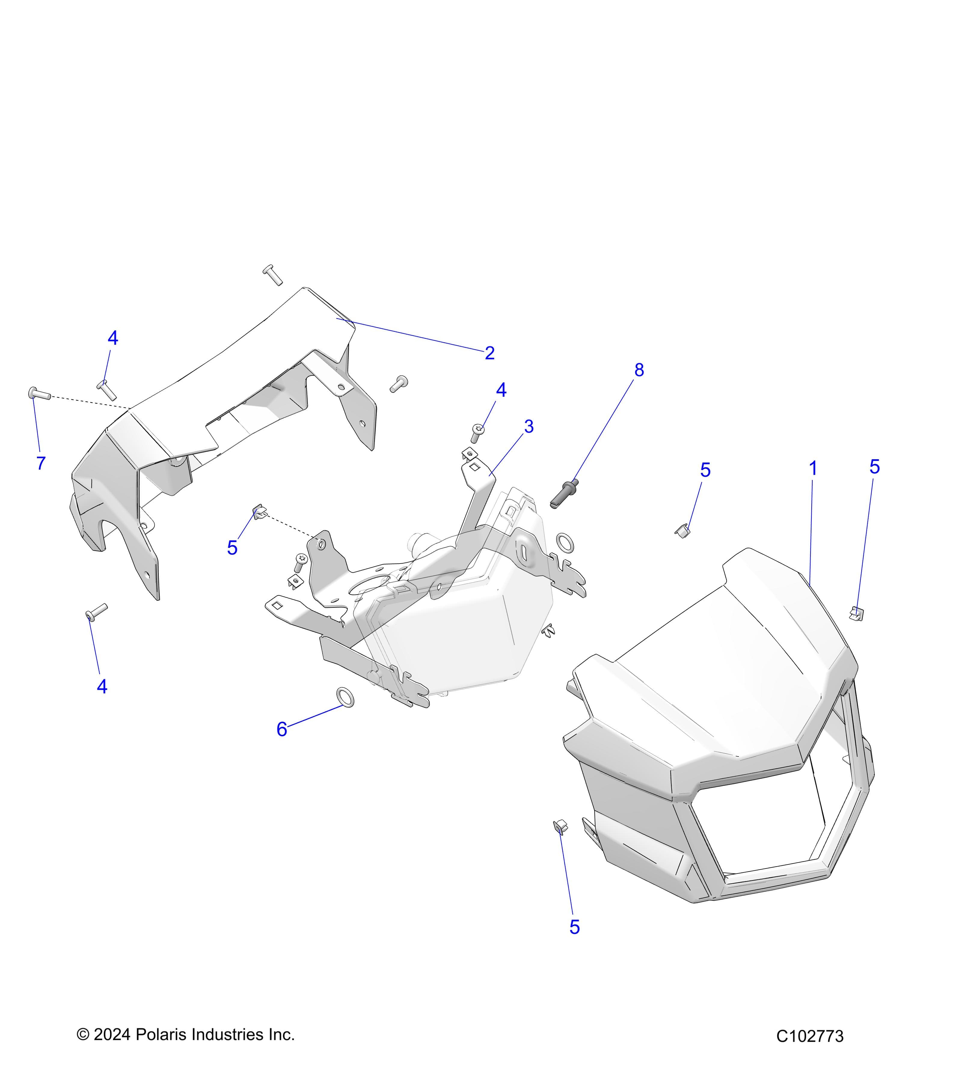2026 SPORTSMAN 570 — BODY, HEADLIGHT POD - A26SEA57A1/A4/A6 (C102773) diagram