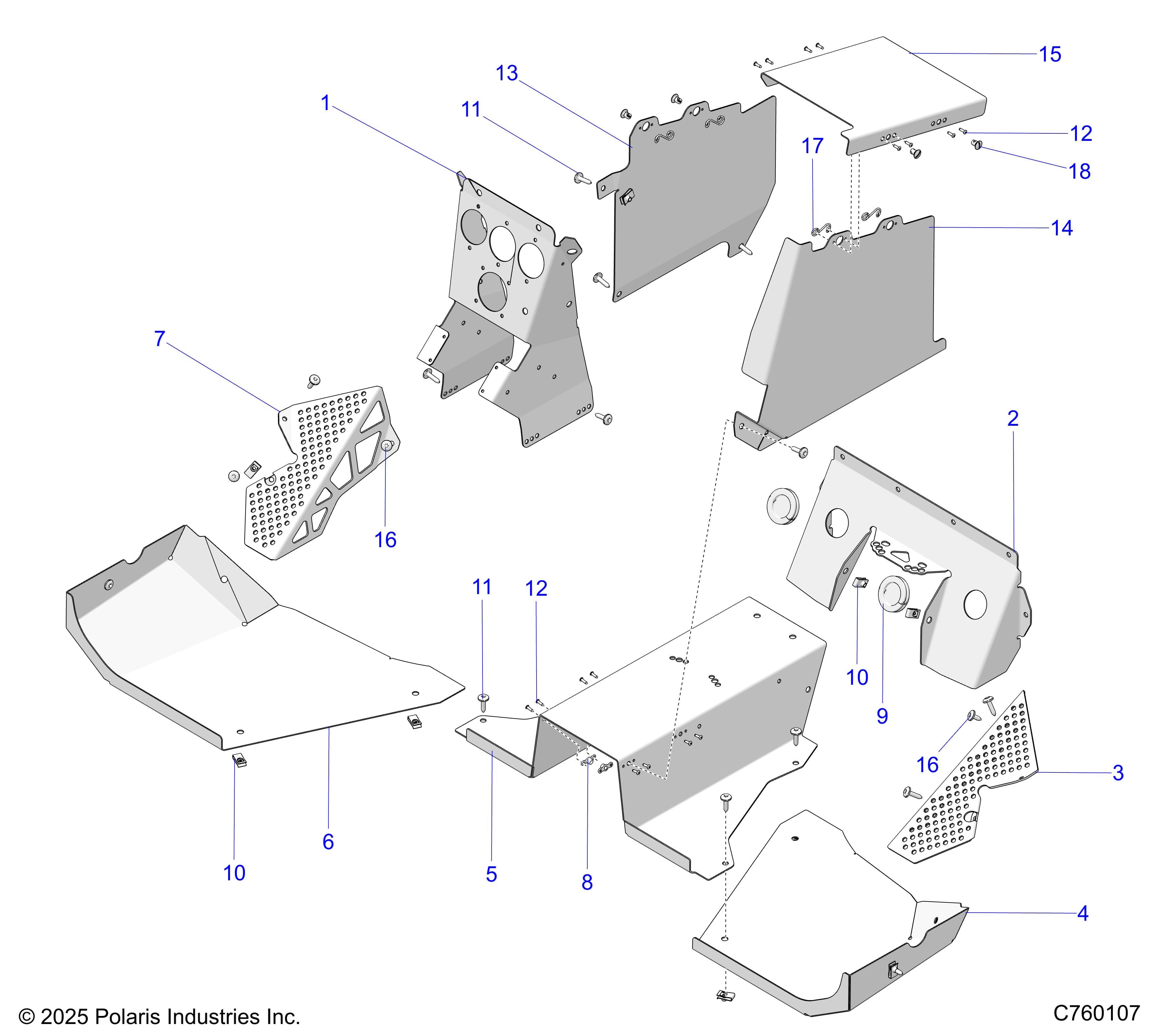 2026 RZR PRO R RACE H.O. — BODY, CENTER AND FLOOR PANELS - Z26RRL2KAL (C760107) diagram