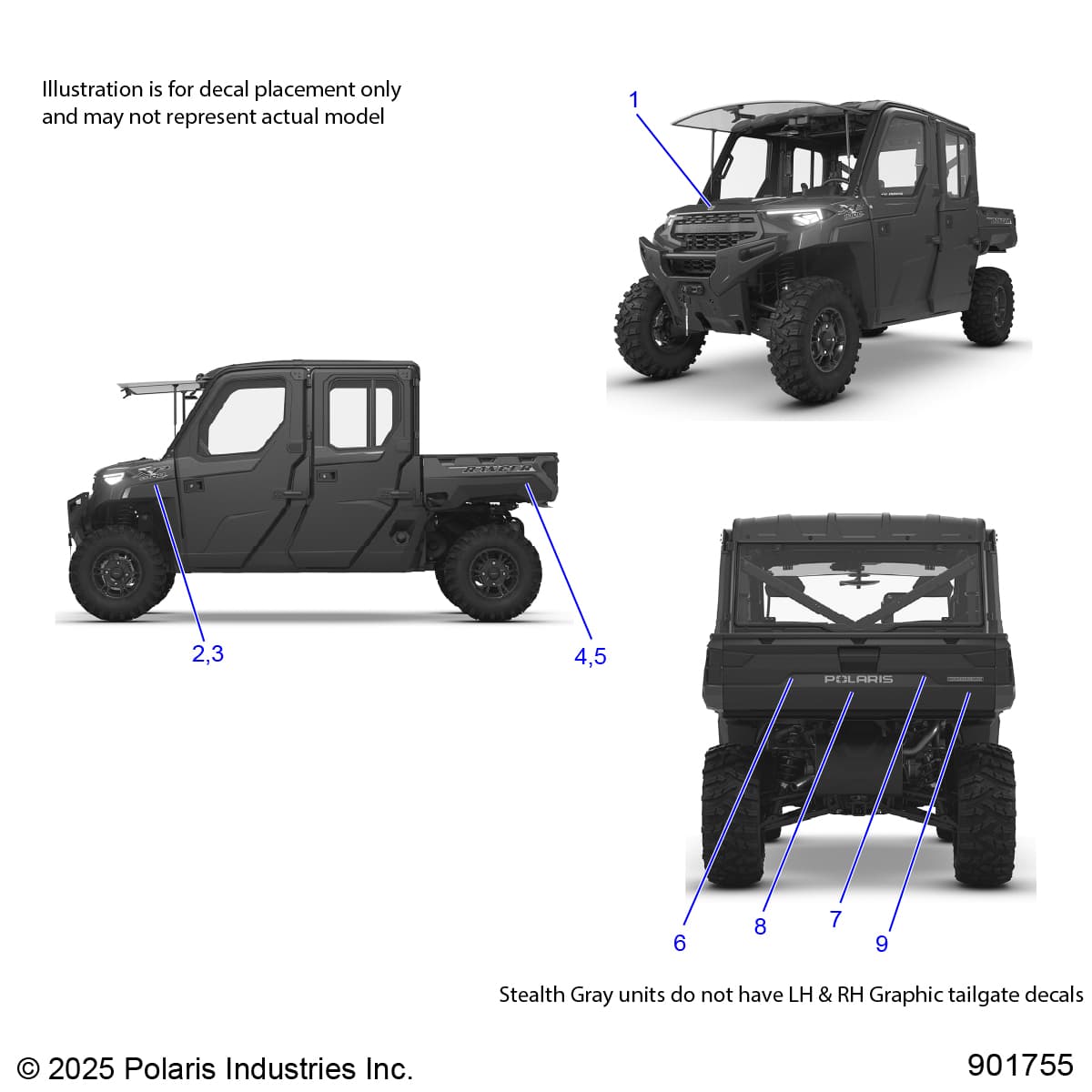 2026 RANGER 1000 XP CREW NSTR PREMIUM — BODY, DECALS GRAPHIC - R26RSU99A9/B9/AF/BF/AH/BH/AS/BS/AB/BB (901755) diagram