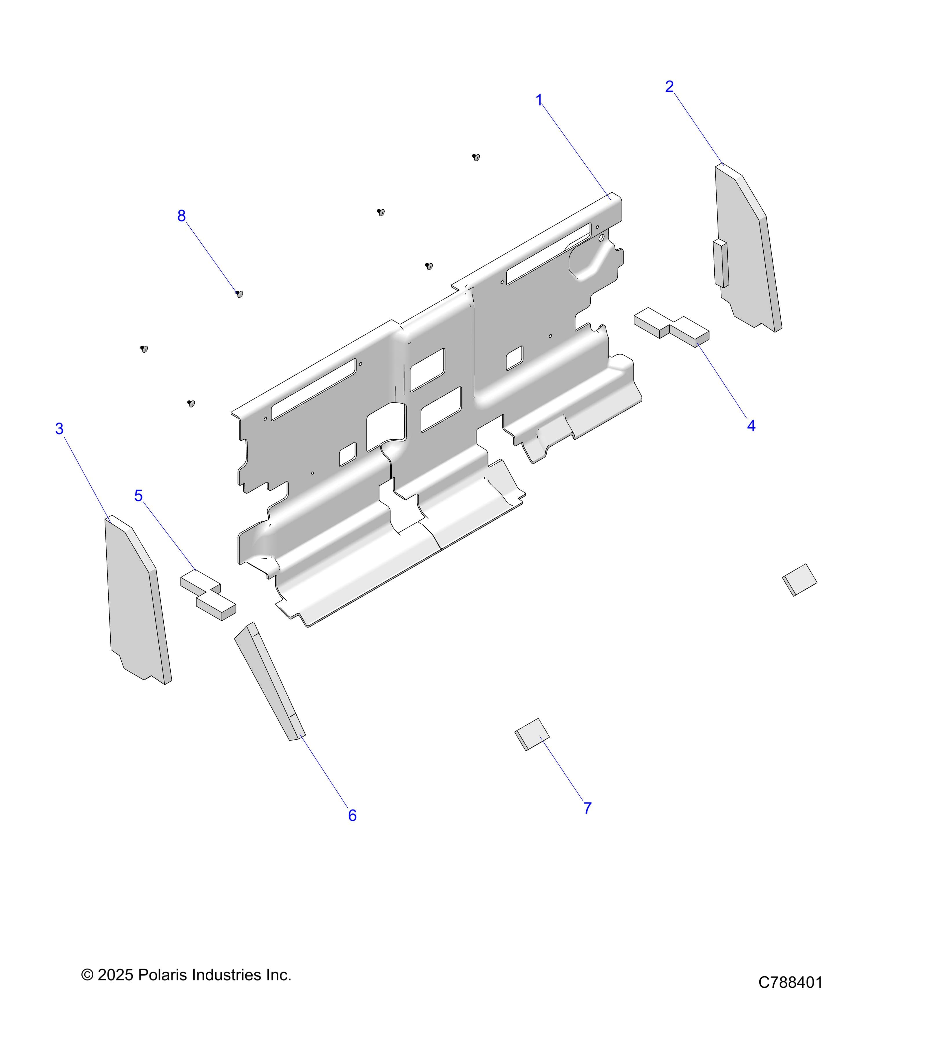 2026 RANGER 1000 XP NSTR ULTIMATE TRAIL BOSS — BODY, CAB FOAM AND REAR PANEL - R26RRV99AK (C788401) diagram
