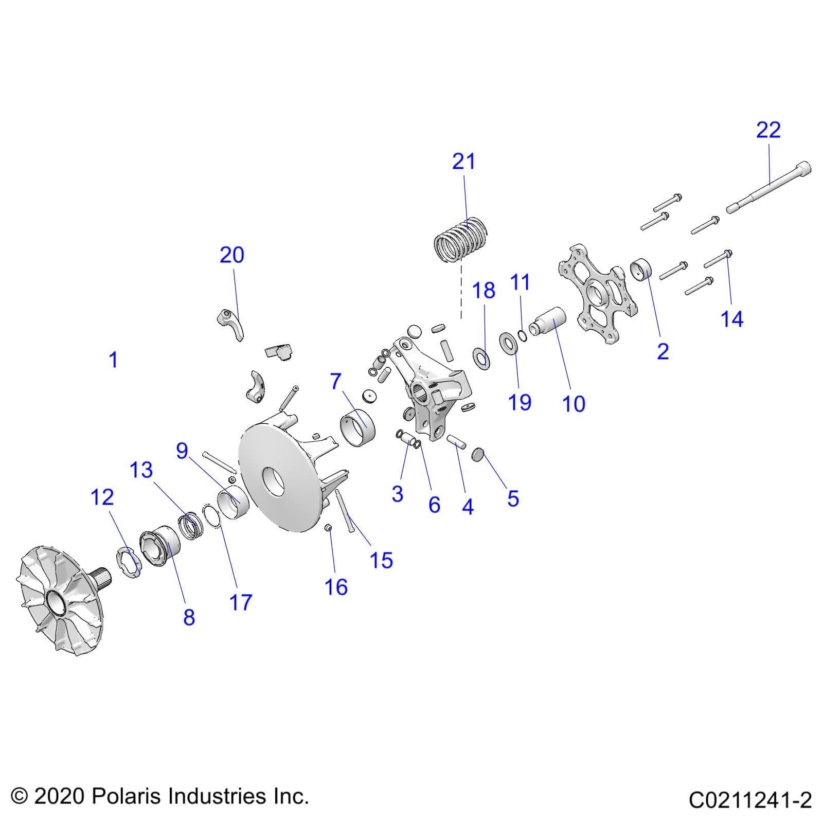 2026 SPORTSMAN TOURING 570 PREM — DRIVE TRAIN, PRIMARY CLUTCH - A26SDZ57AB (C0211241-2) diagram