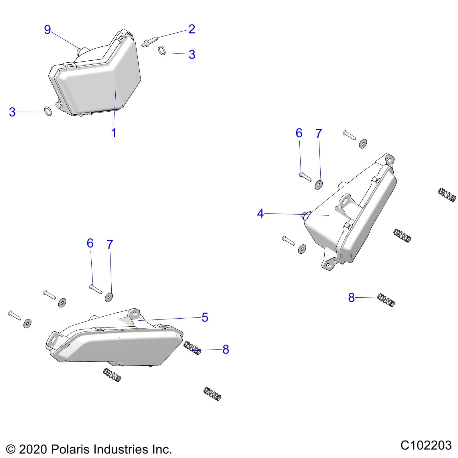 2026 SPORTSMAN TOURING 570 PREM — ELECTRICAL, HEADLIGHTS - A26SDZ57AB (C102203) diagram