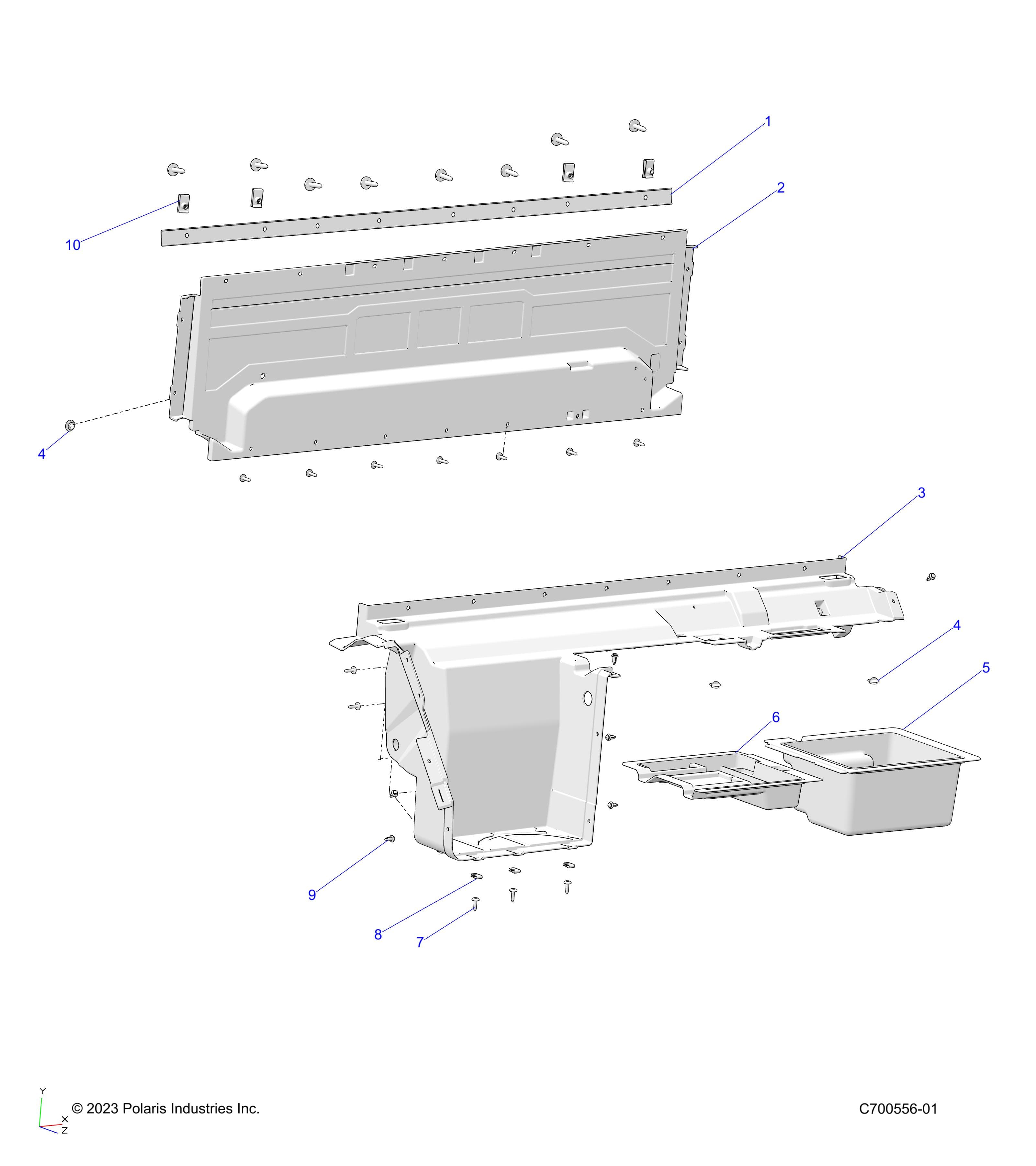 2026 RANGER 1000 XP NSTR ULTIMATE TRAIL BOSS — BODY, REAR CLOSEOFF - R26RRV99AK (C700556-01) diagram