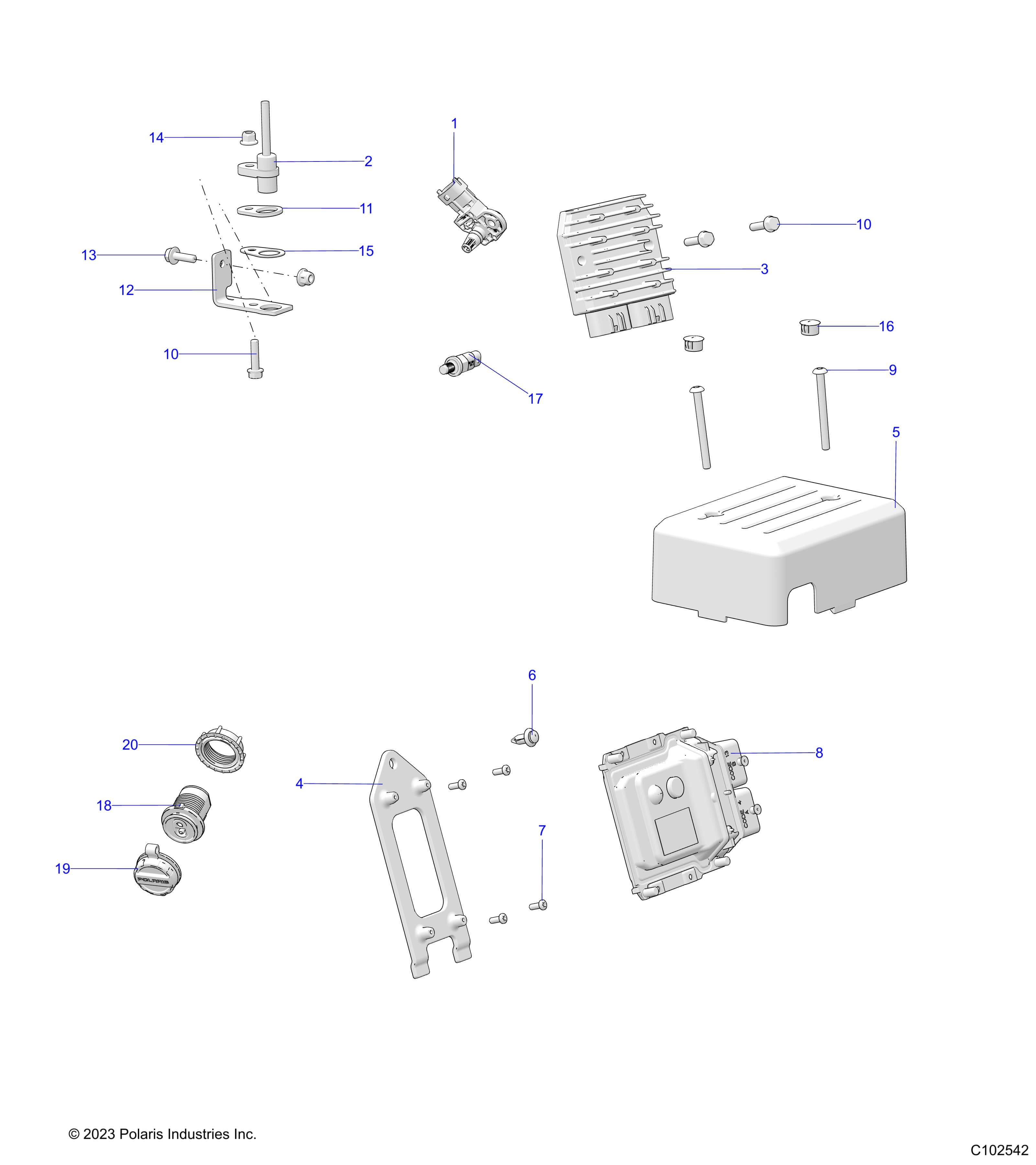 2026 RANGER 150 EFI — ELECTRICAL, SENSORS, MODULES, and SWITCHES 2- R26HZA15A5/B5 (C102542) diagram