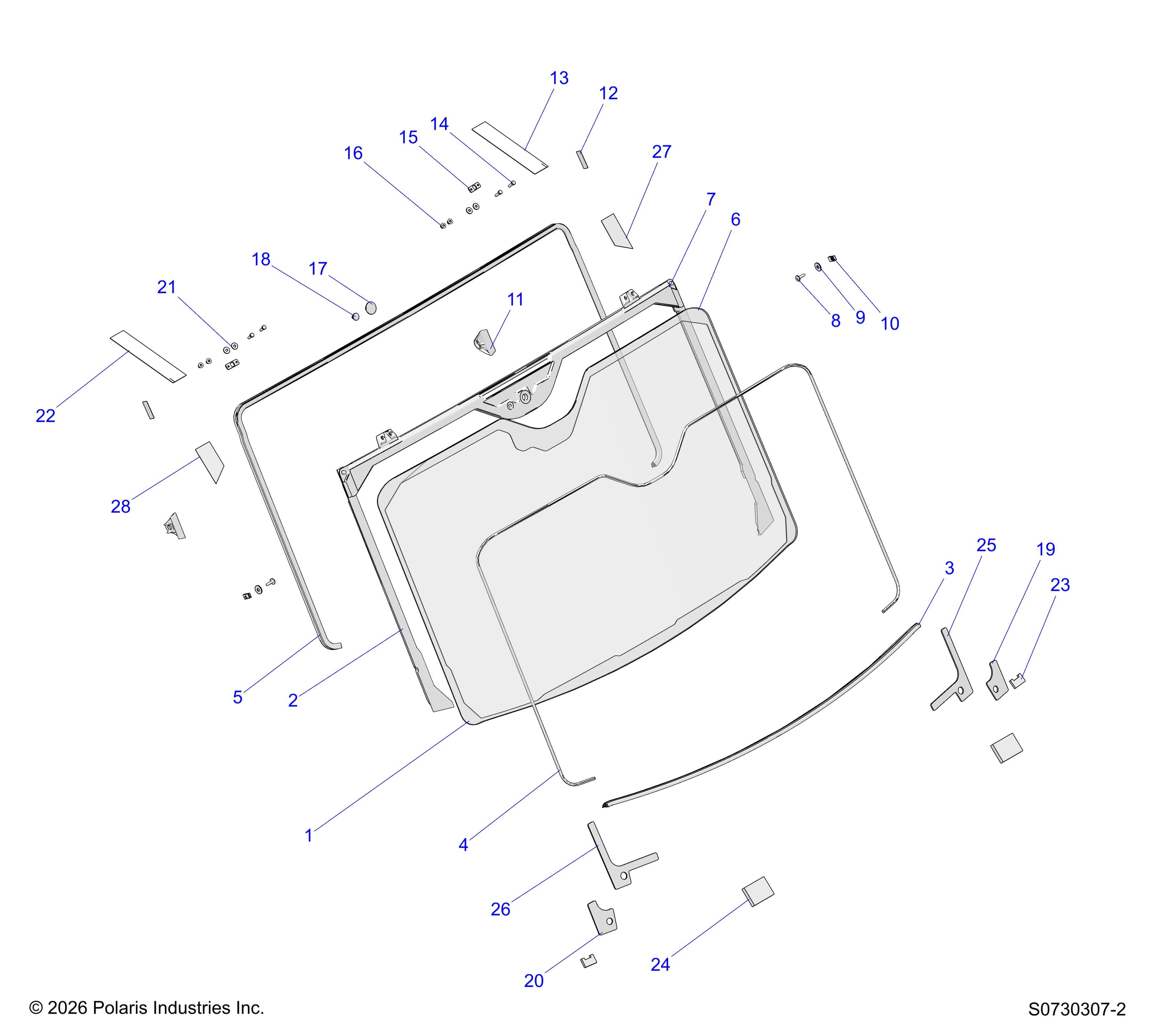 2026 RANGER 1000 CABBED — BODY, WINDSHIELD diagram