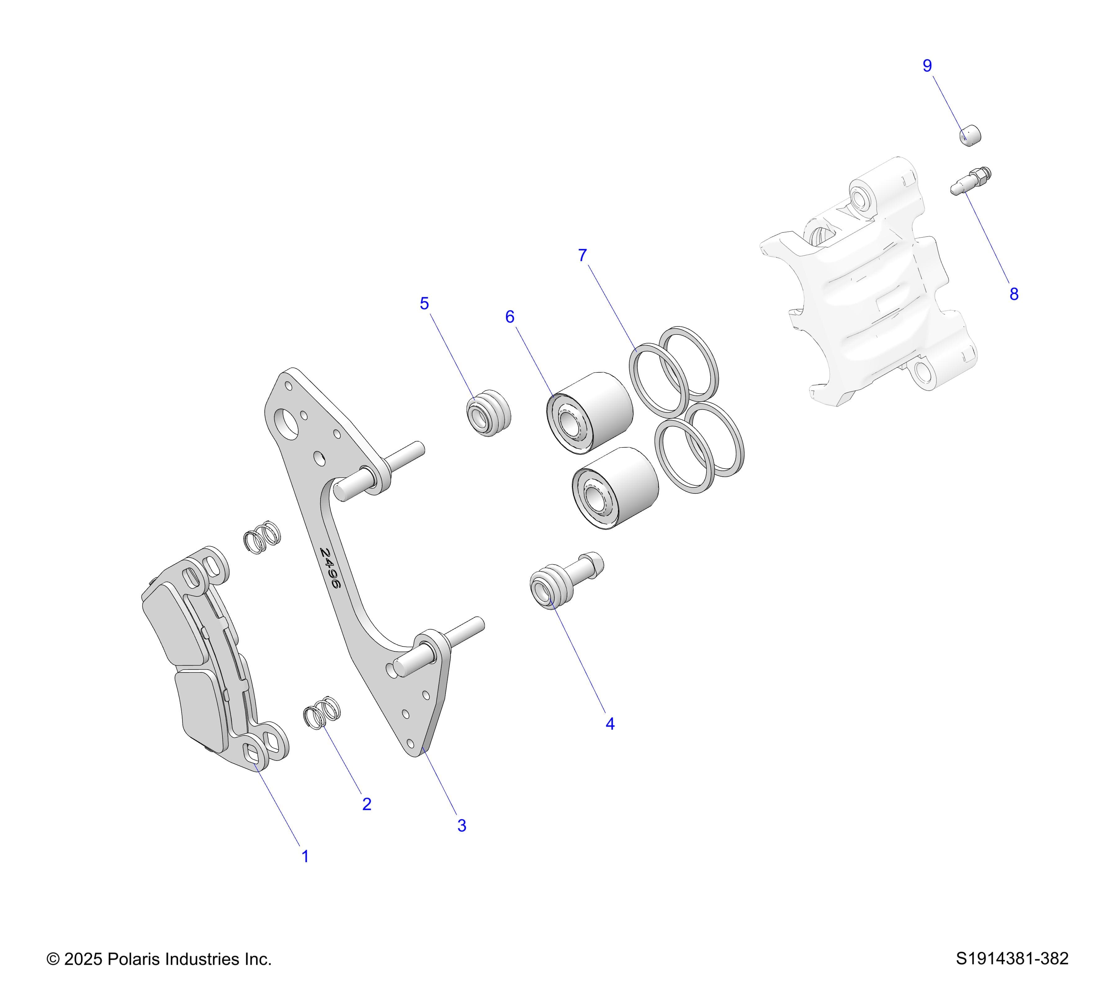 2026 RANGER 1000 CABBED — BRAKES, FRONT CALIPER diagram