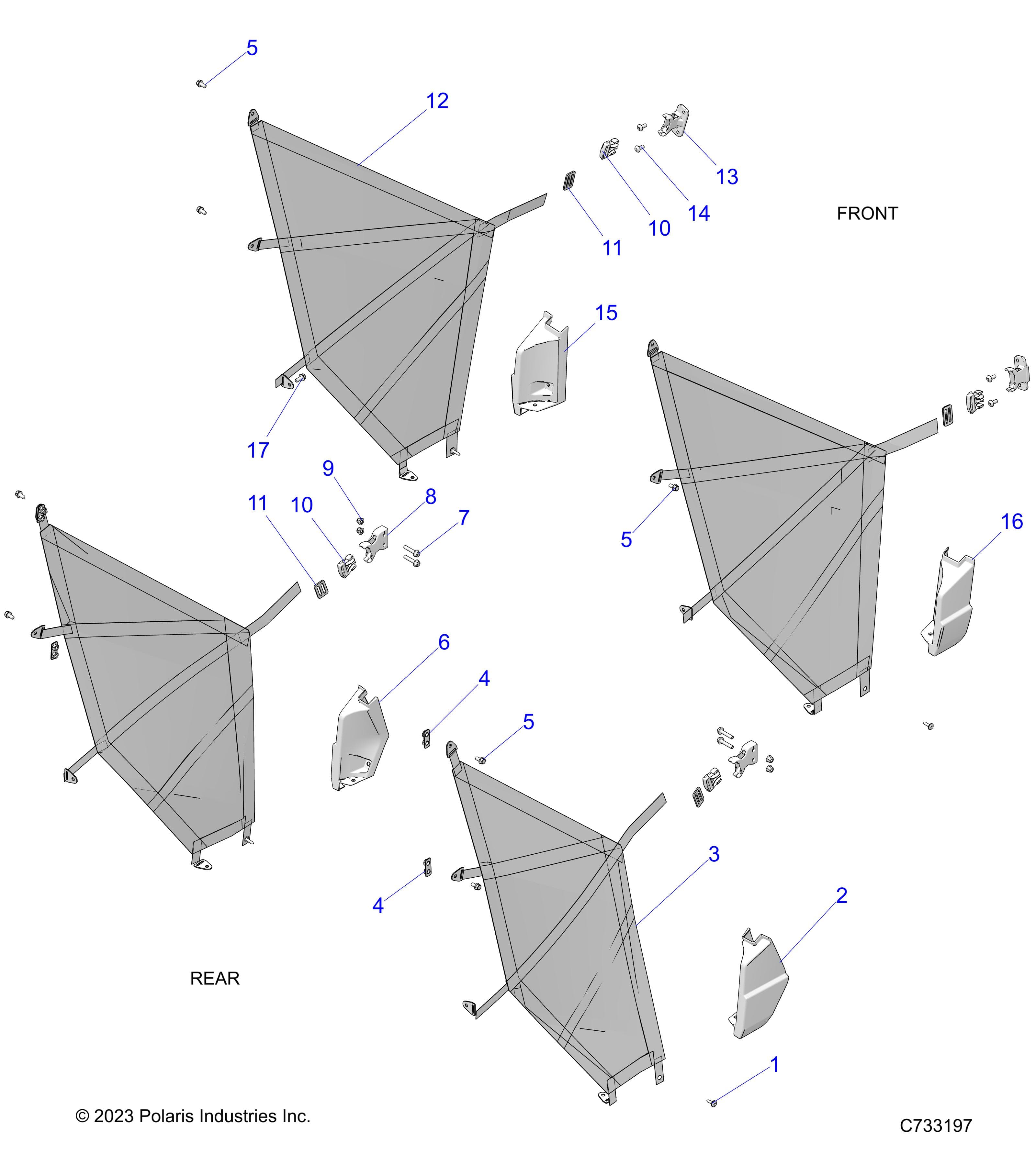 2026 RANGER 1000 XP CREW TEXAS EDITION — BODY, NETS - R26RSF99AL (C733197) diagram
