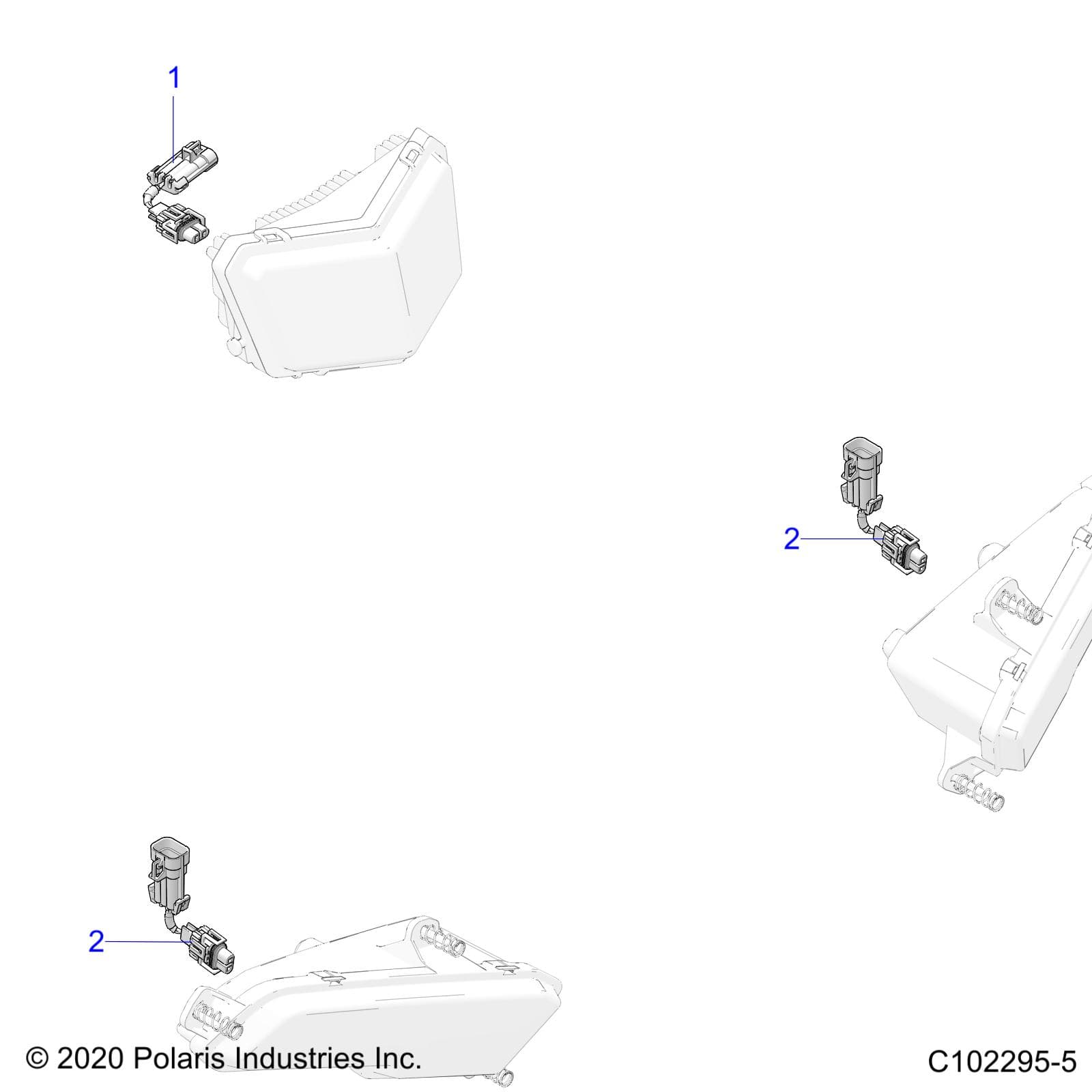 2026 SPORTSMAN 570 EPS PREM 40th — ELECTRICAL, HEADLIGHT HARNESS JUMPER - A26SEZ57AB/BB (C102295-5) diagram