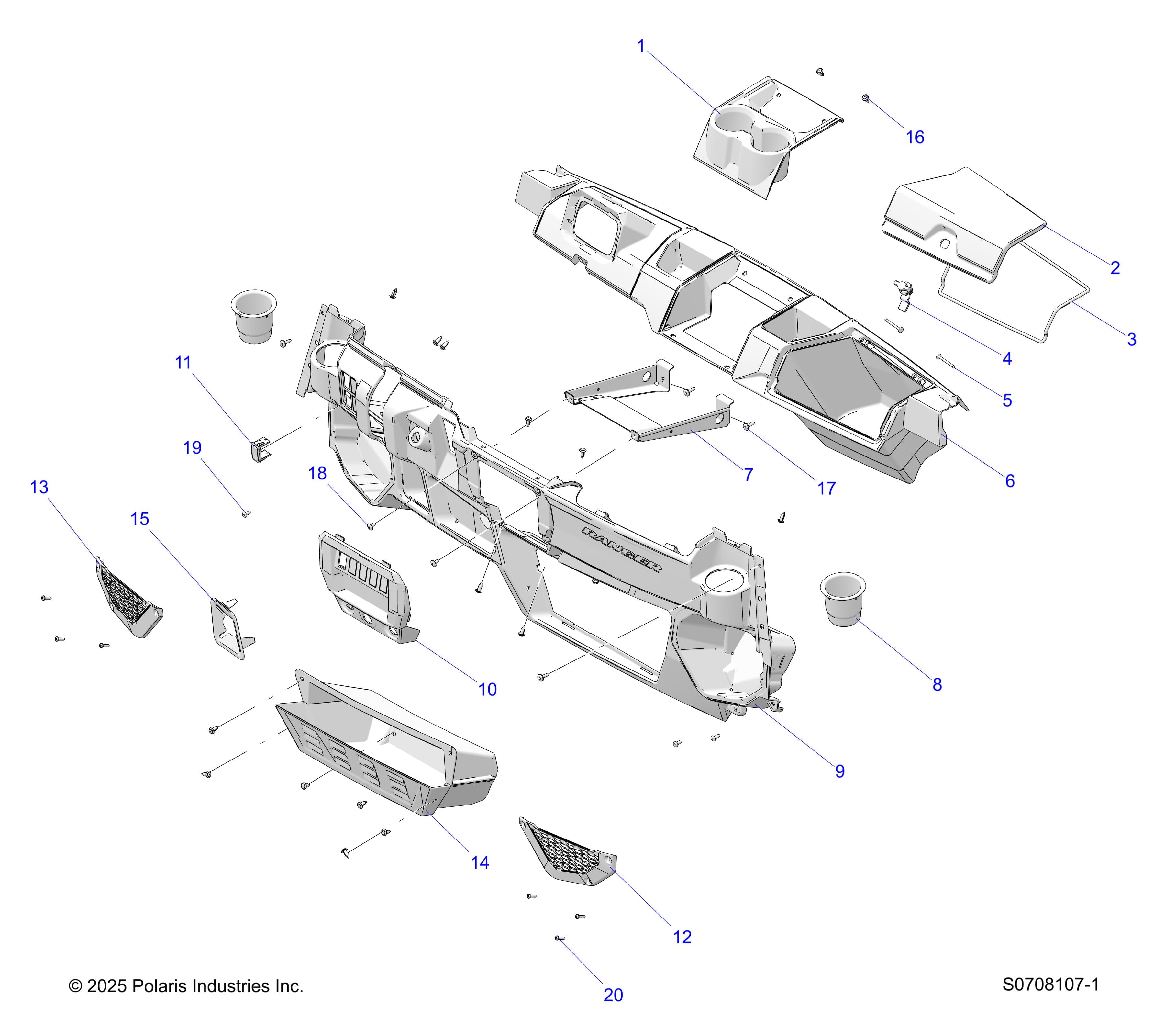 2026 RANGER 1000 CREW NON EPS — BODY, DASH diagram