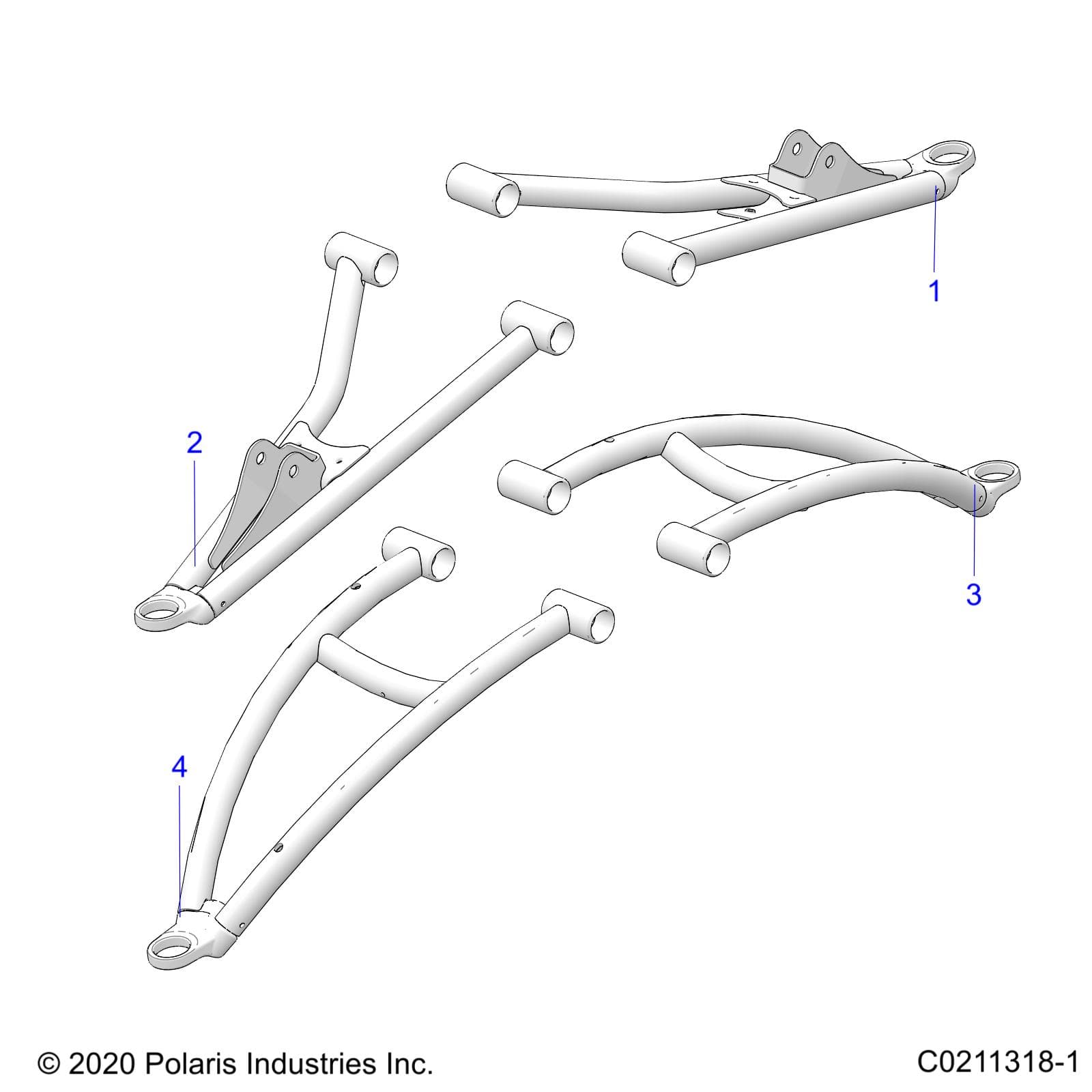 2026 SPORTSMAN 1000 ULTIMATE 49S R01 - A26SXR95AG — SUSPENSION, FRONT A-ARMS - A26SXR95AG (C0211318-1) diagram