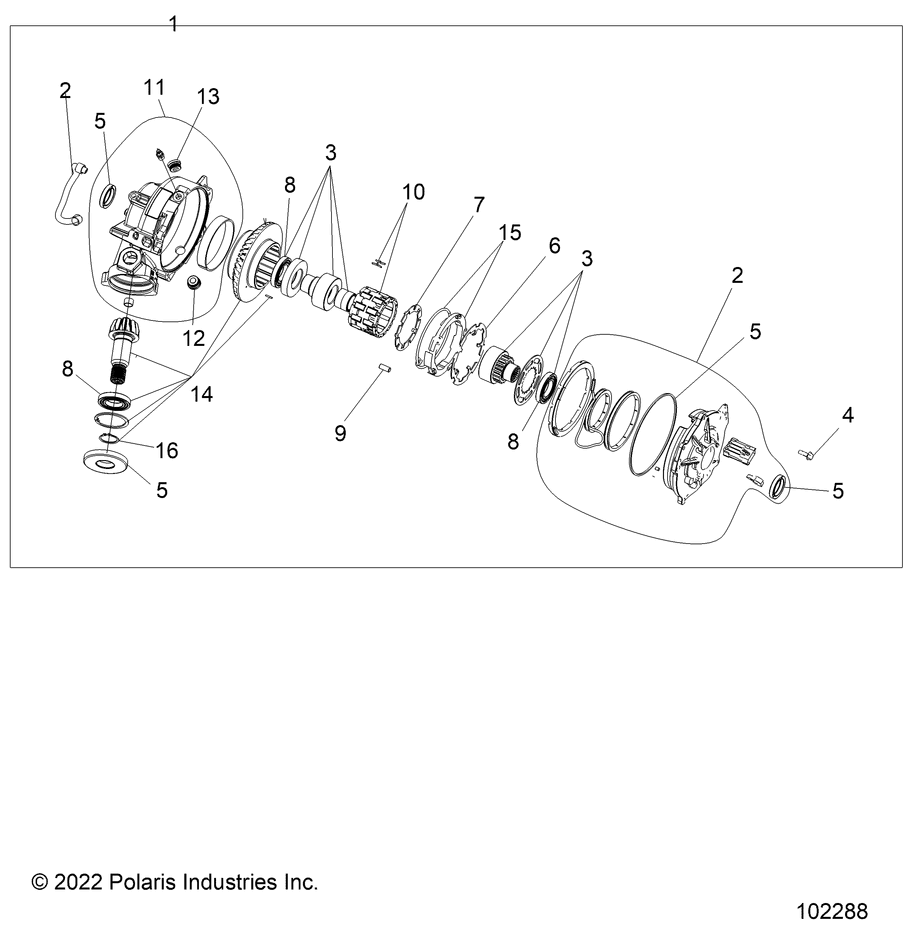 2026 SPORTSMAN 570 UTL 49S — DRIVE TRAIN, FRONT GEARCASE - A26SHR57AG (102288) diagram
