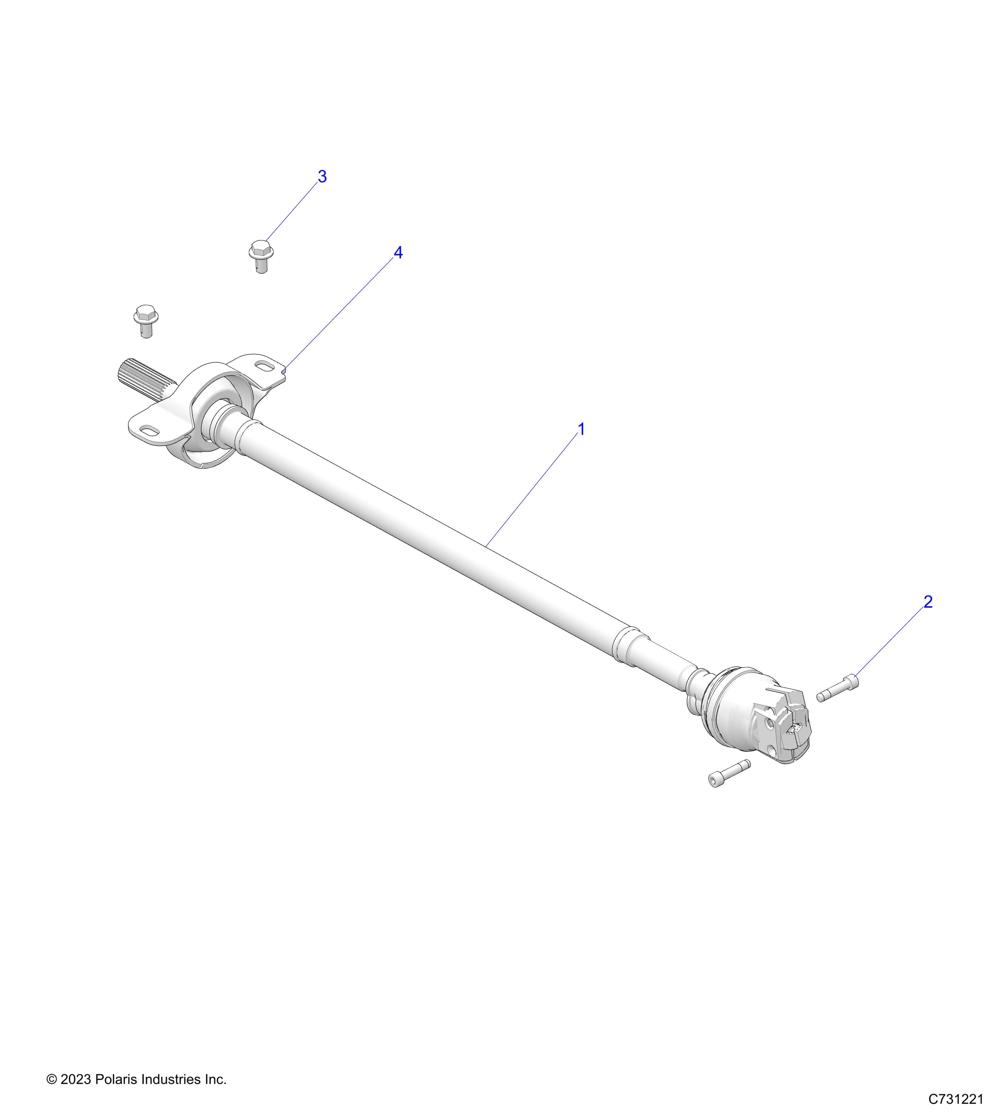 2026 RANGER 1000 XP NSTR ULTIMATE TRAIL BOSS — DRIVE TRAIN, FRONT PROP SHAFT - R26RRV99AK (C731221) diagram