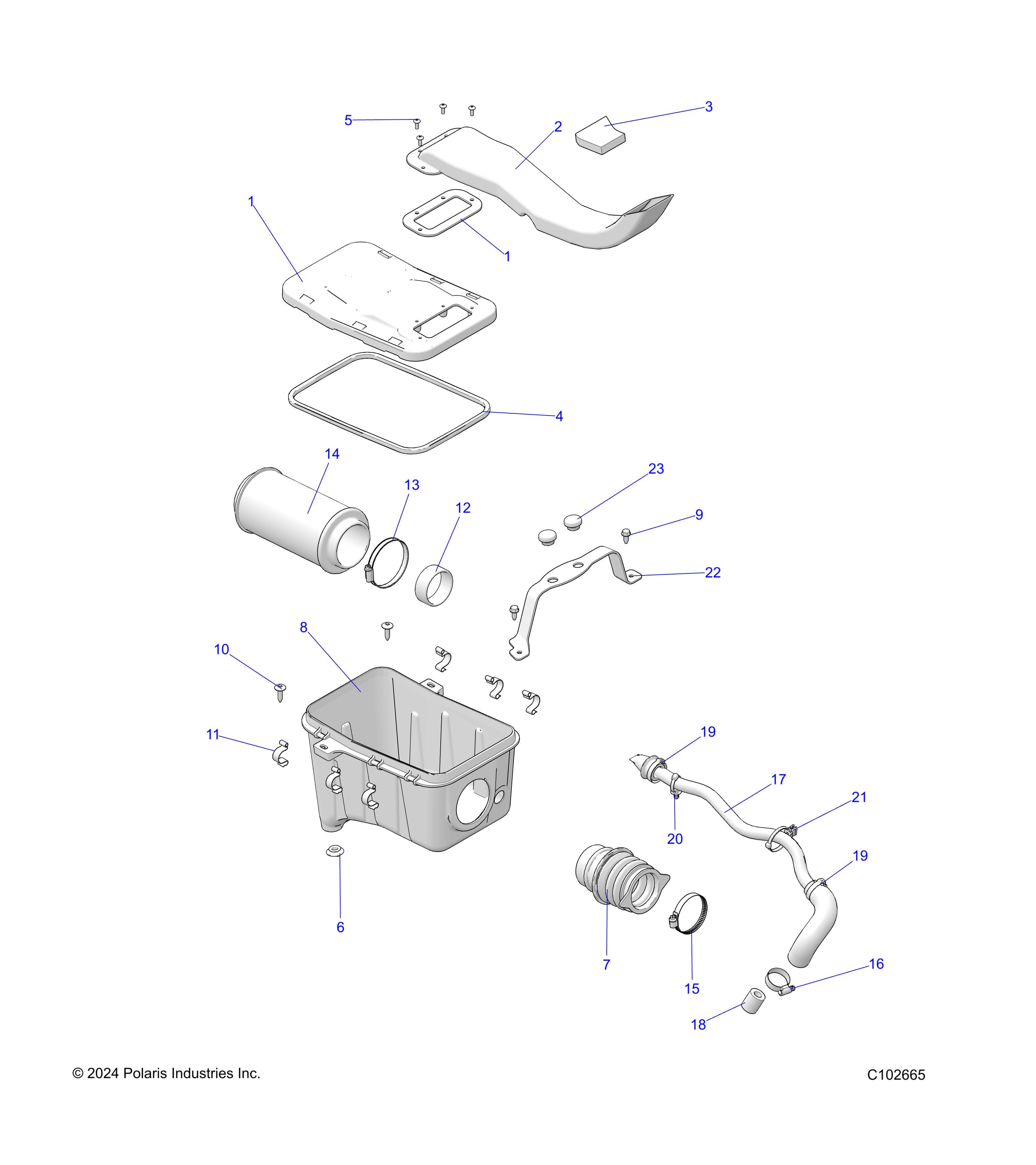 2026 SPORTSMAN TOURING 570 ULT — ENGINE, AIR INTAKE SYSTEM - A26SJR57AG (C102665) diagram