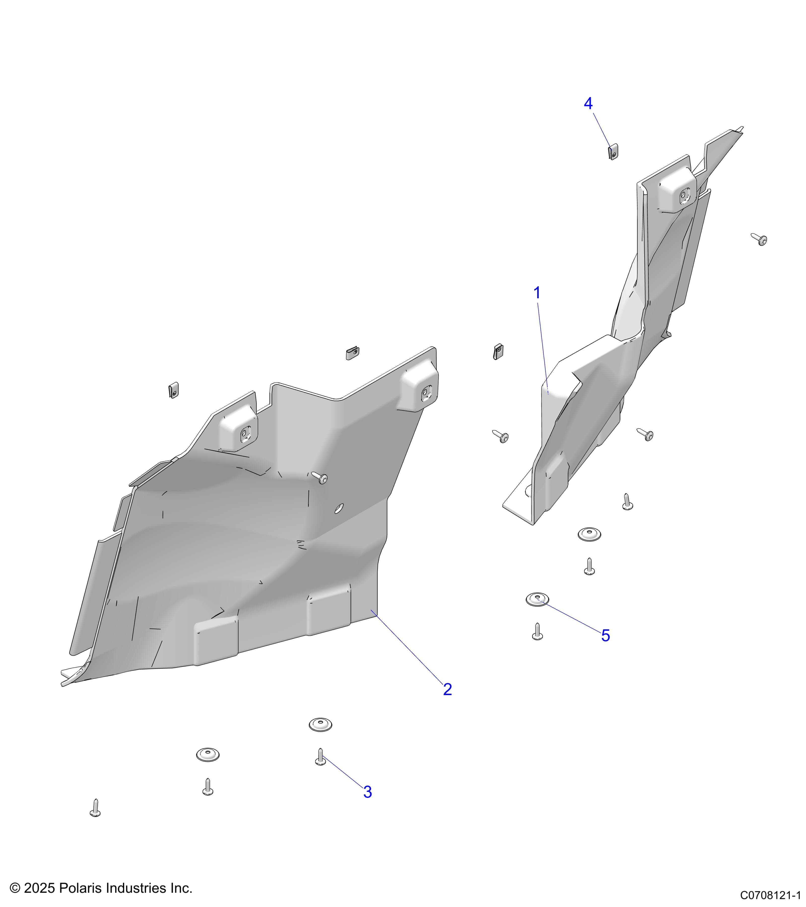 2026 RANGER 1000 XP CREW NSTR ULTIMATE TRAIL BOSS — BODY, FRONT INNER FENDER - R26RSV99AK (C0708121-1) diagram