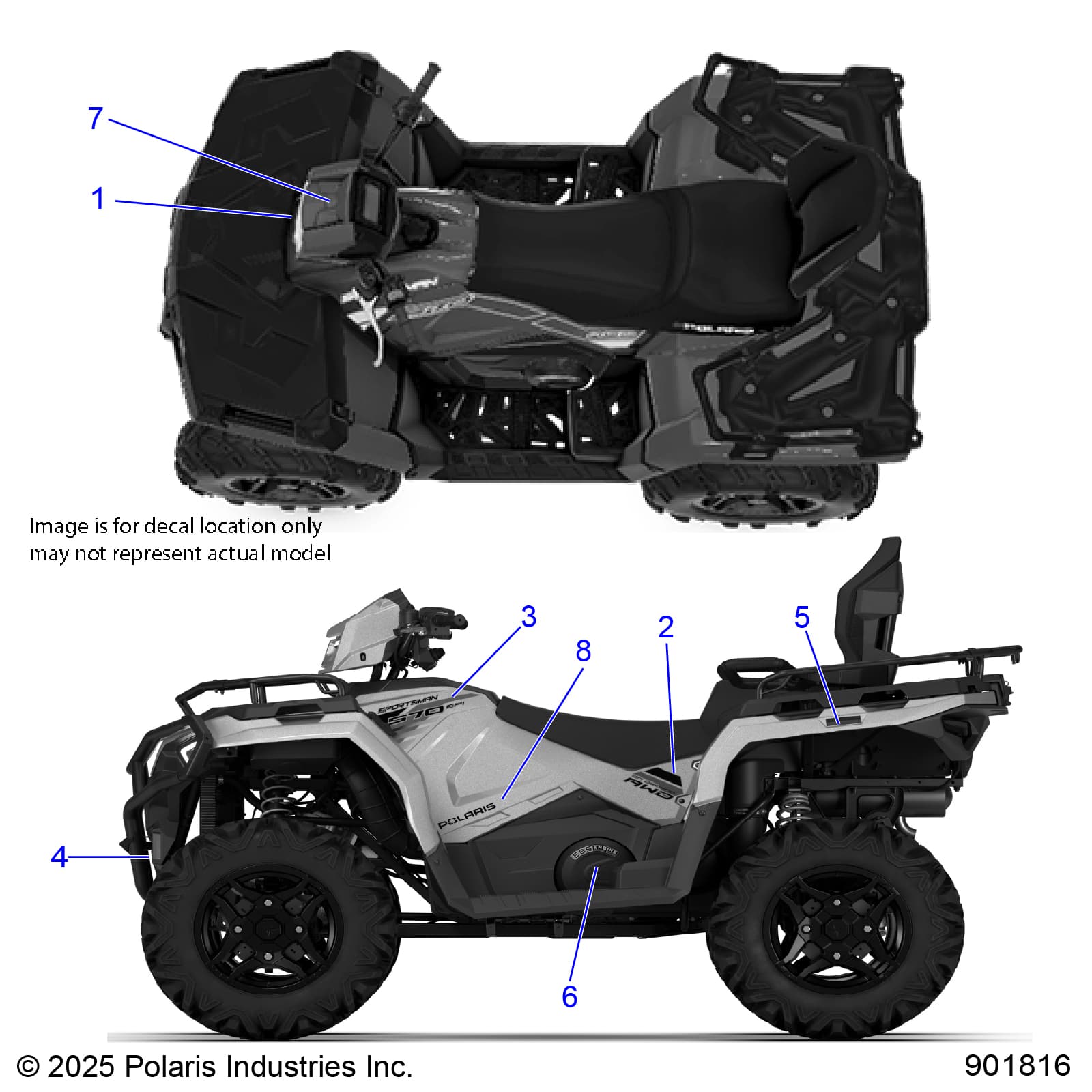 2026 SPORTSMAN TOURING 570 ULT — BODY, DECALS, GRAPHIC - A26SJR57AG (901816) diagram