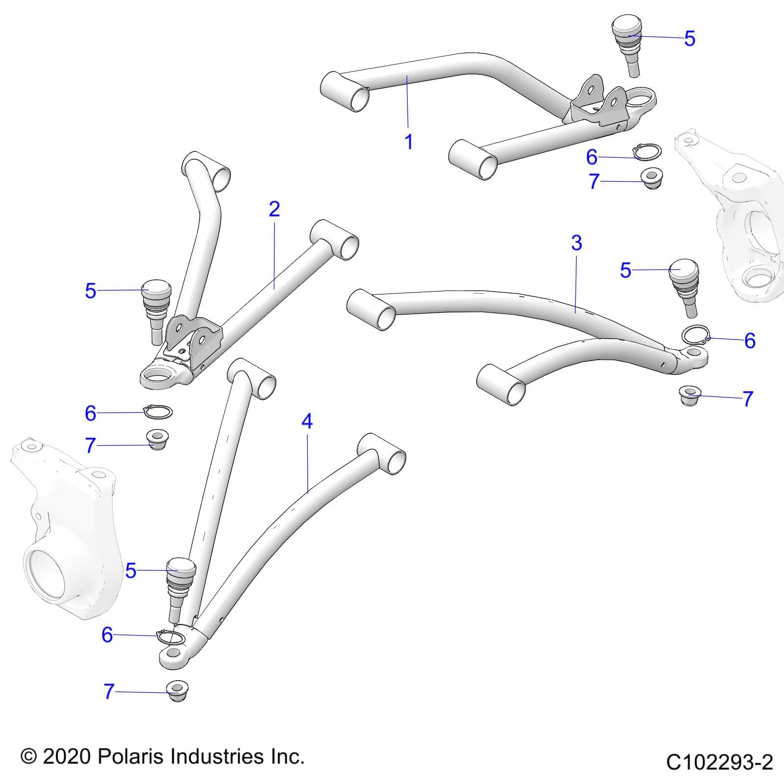 2026 SPORTSMAN 570 EPS TRAIL PACKAGE — SUSPENSION, A-ARMS - A26SHY57AL/AS (C102293-2) diagram