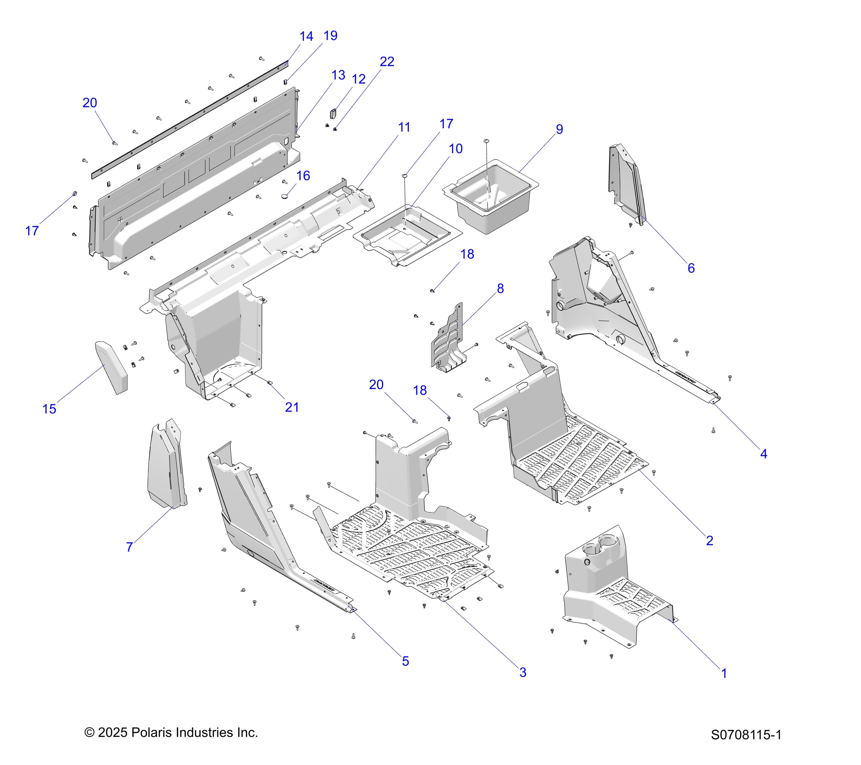 2026 RANGER 1000 XP CREW TEXAS EDITION — BODY, REAR FLOOR & ROCKERS diagram