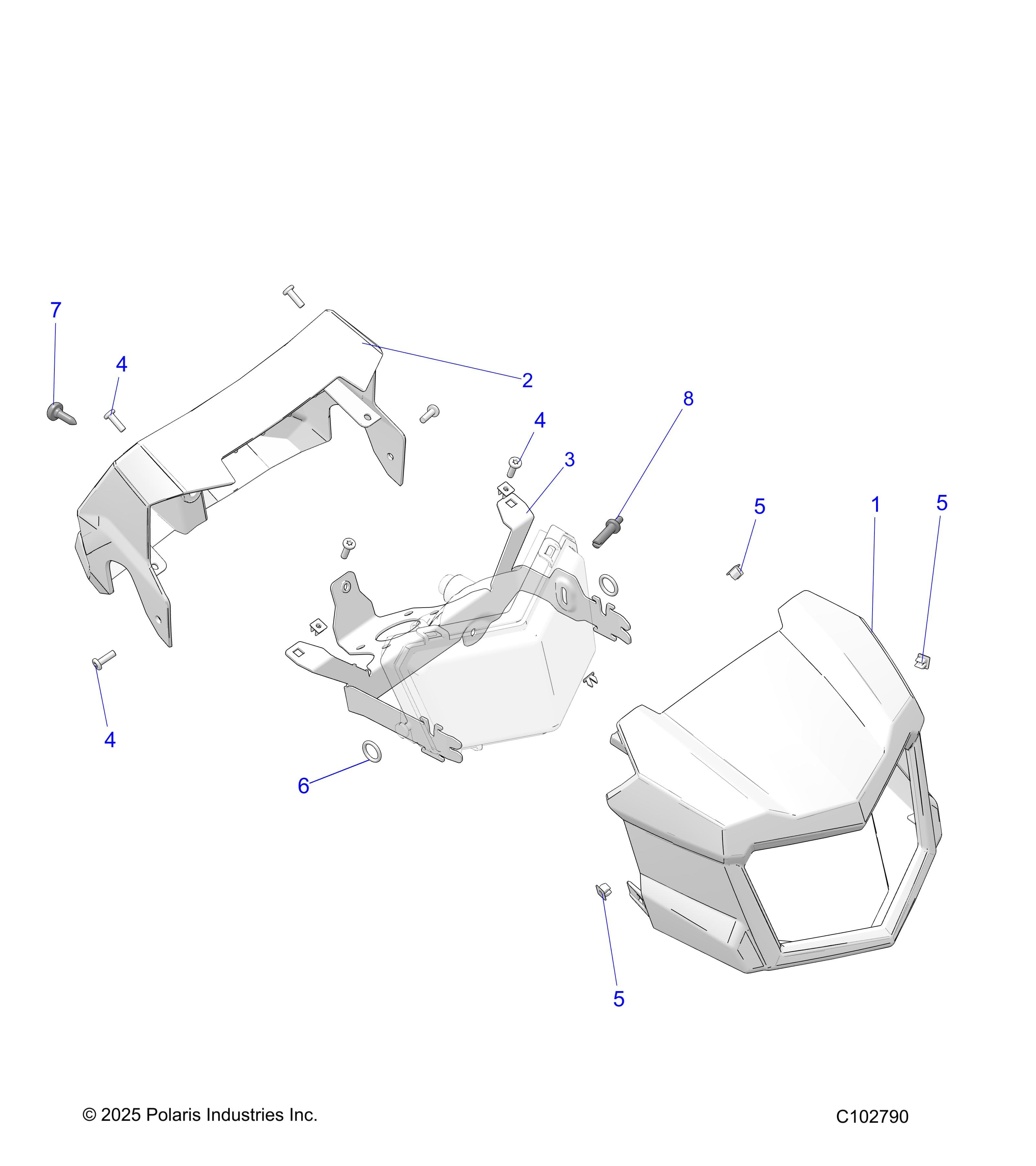2026 SPORTSMAN 570 UTL 49S — BODY, HEADLIGHT POD - A26SHR57AG (C102790) diagram