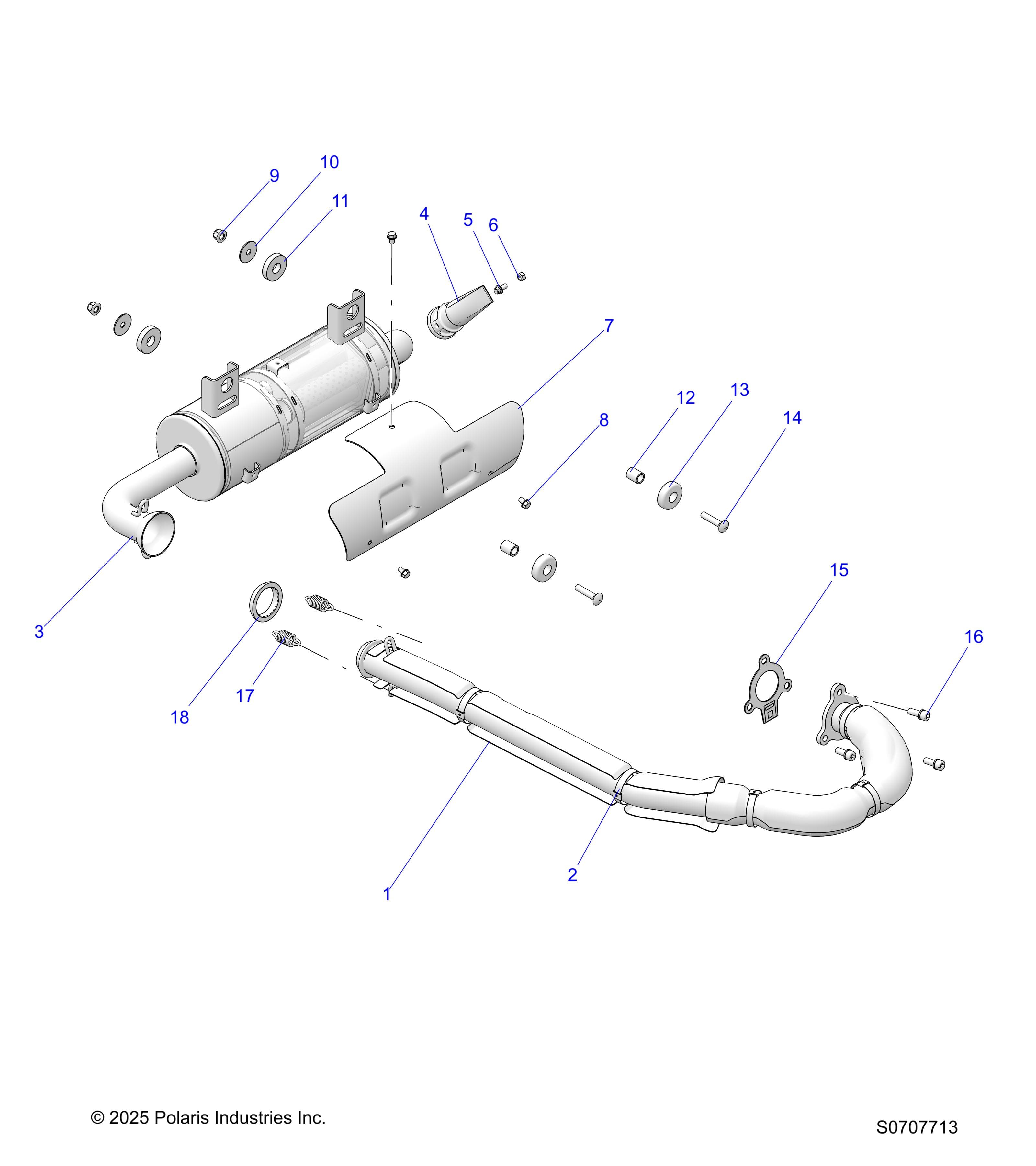 2026 RANGER 500 — ENGINE, EXHAUST SYSTEM diagram