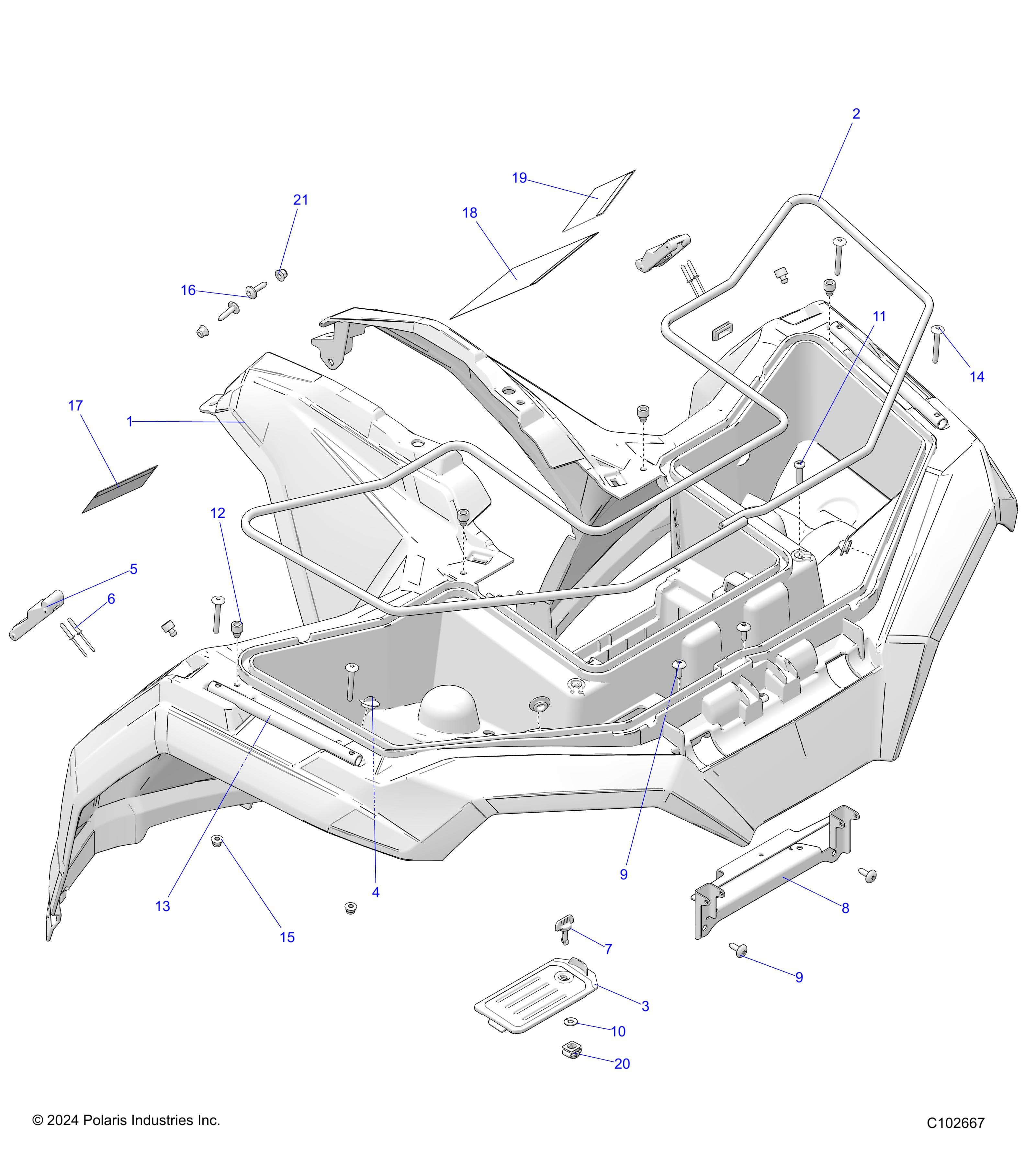 2026 SPORTSMAN TOURING 570 — BODY, FRONT CAB - A26SDA57A7 (C102667) diagram