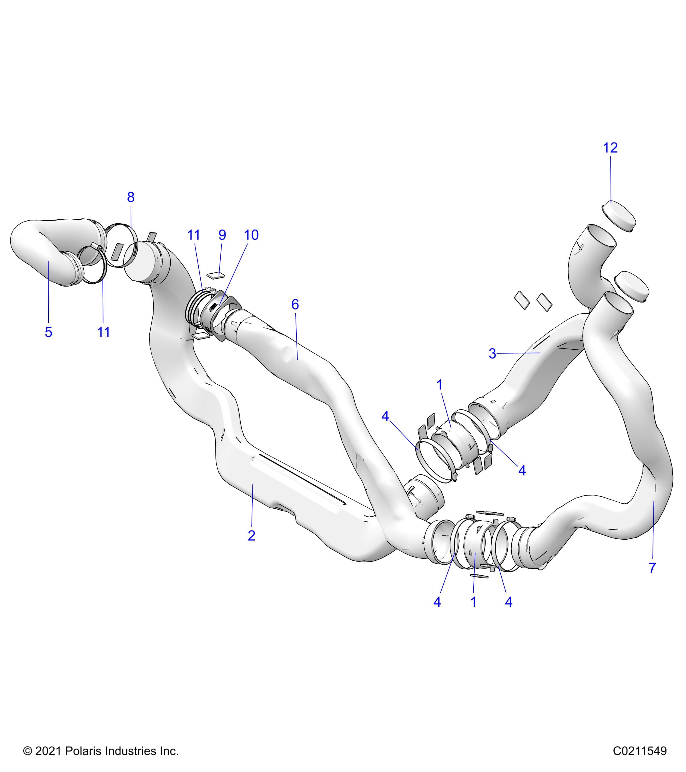 2026 SPORTSMAN XP 1000 MUD R01 - A26SXM95AR — BODY, CLUTCH DUCTS - A26SXM95AR (C0211549) diagram