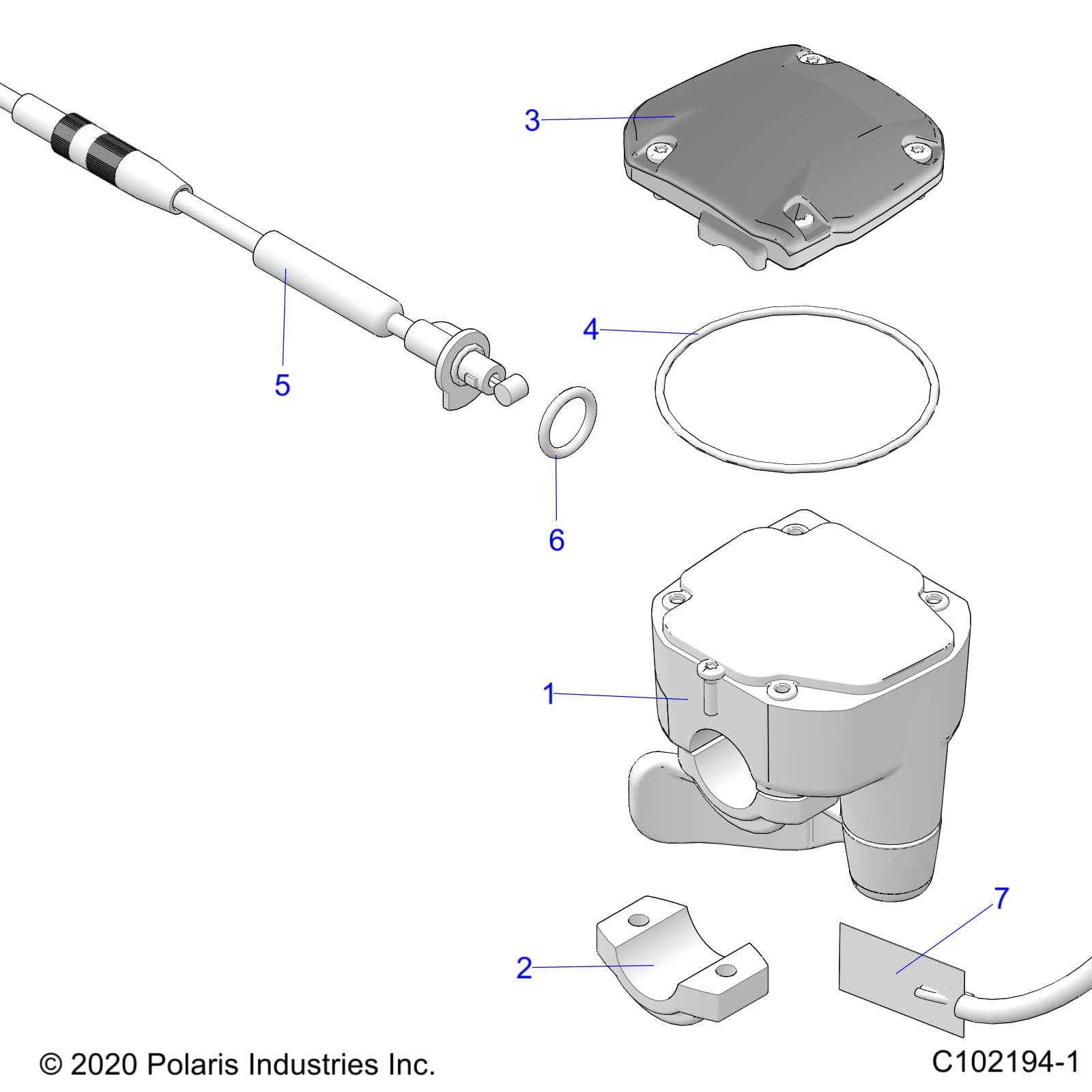 2026 SPORTSMAN XP 1000 MUD R01 - A26SXM95AR — STEERING, CONTROLS, THROTTLE ASM. and CABLE - A26SXM95AR (C102194) diagram