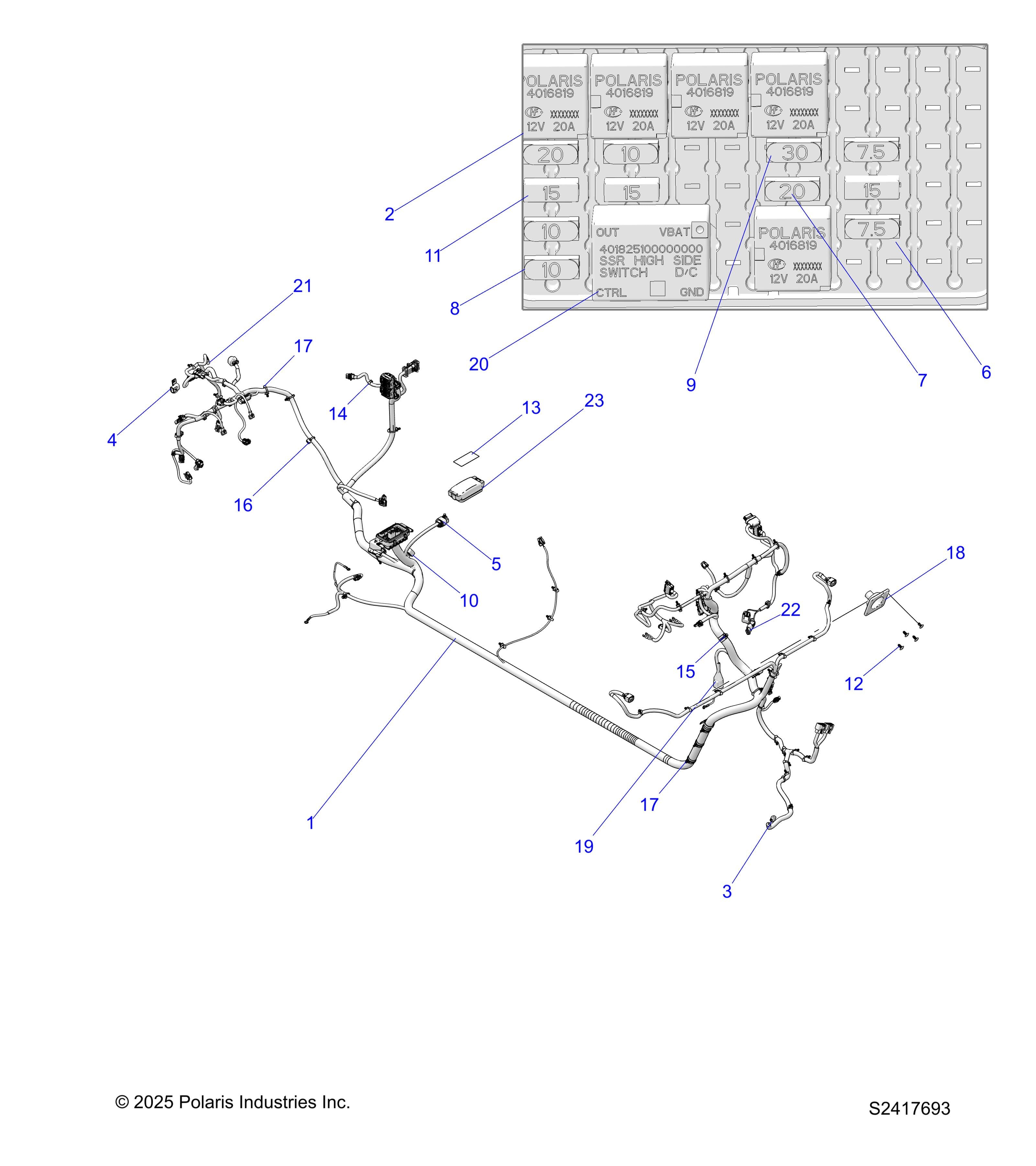 2026 RANGER 1000 CABBED — ELECTRICAL, HARNESS, CHASSIS diagram