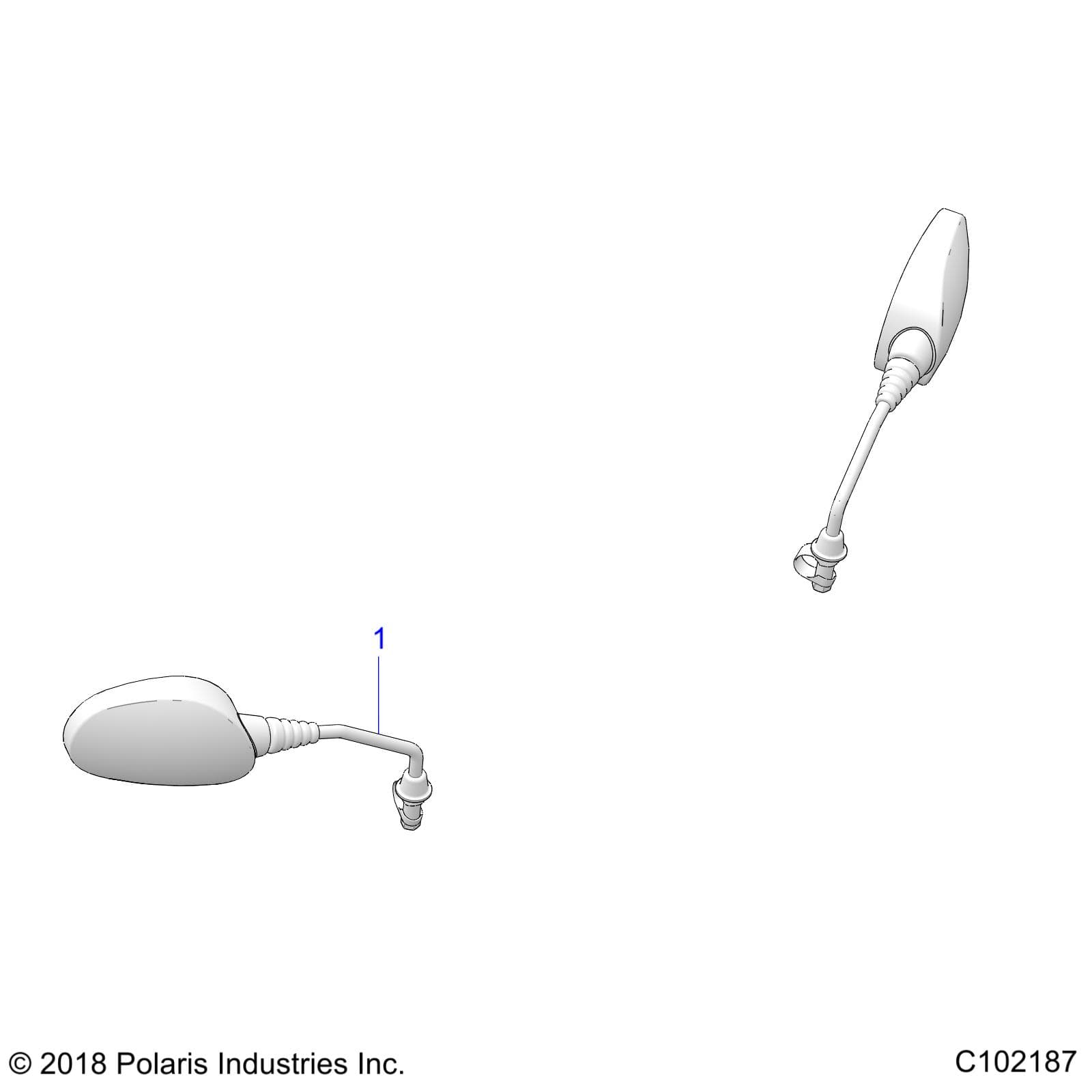 2026 SPORTSMAN TOURING XP 1000 R01 - A26SYY95AK — BODY, MIRRORS - A26SYY95AK (C102187) diagram