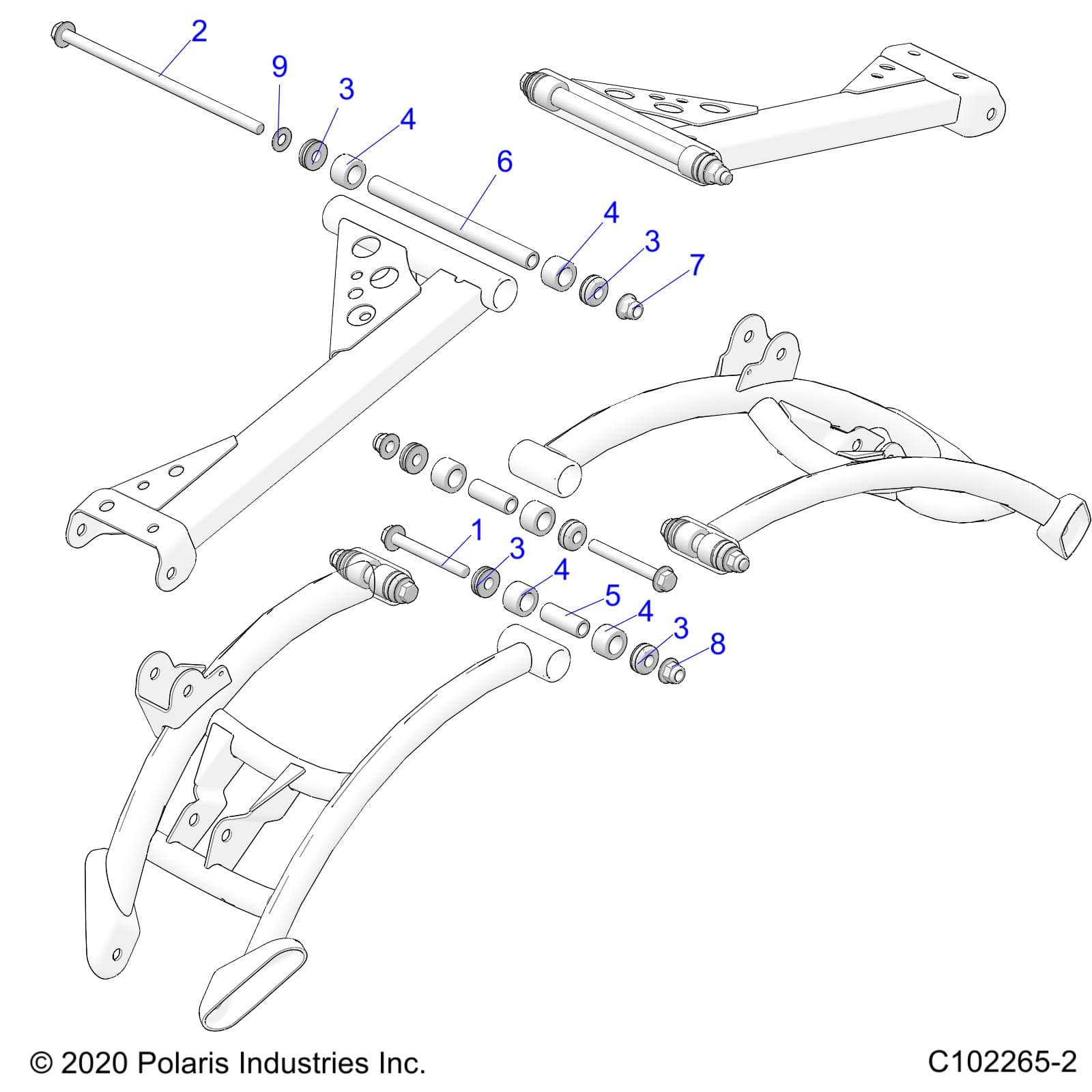 2026 SPORTSMAN 850 MUD 49S R01 - A26SXN85A7 — SUSPENSION, REAR CONTROL ARM, MOUNTING - A26SXN85A7 (C102265-2) diagram