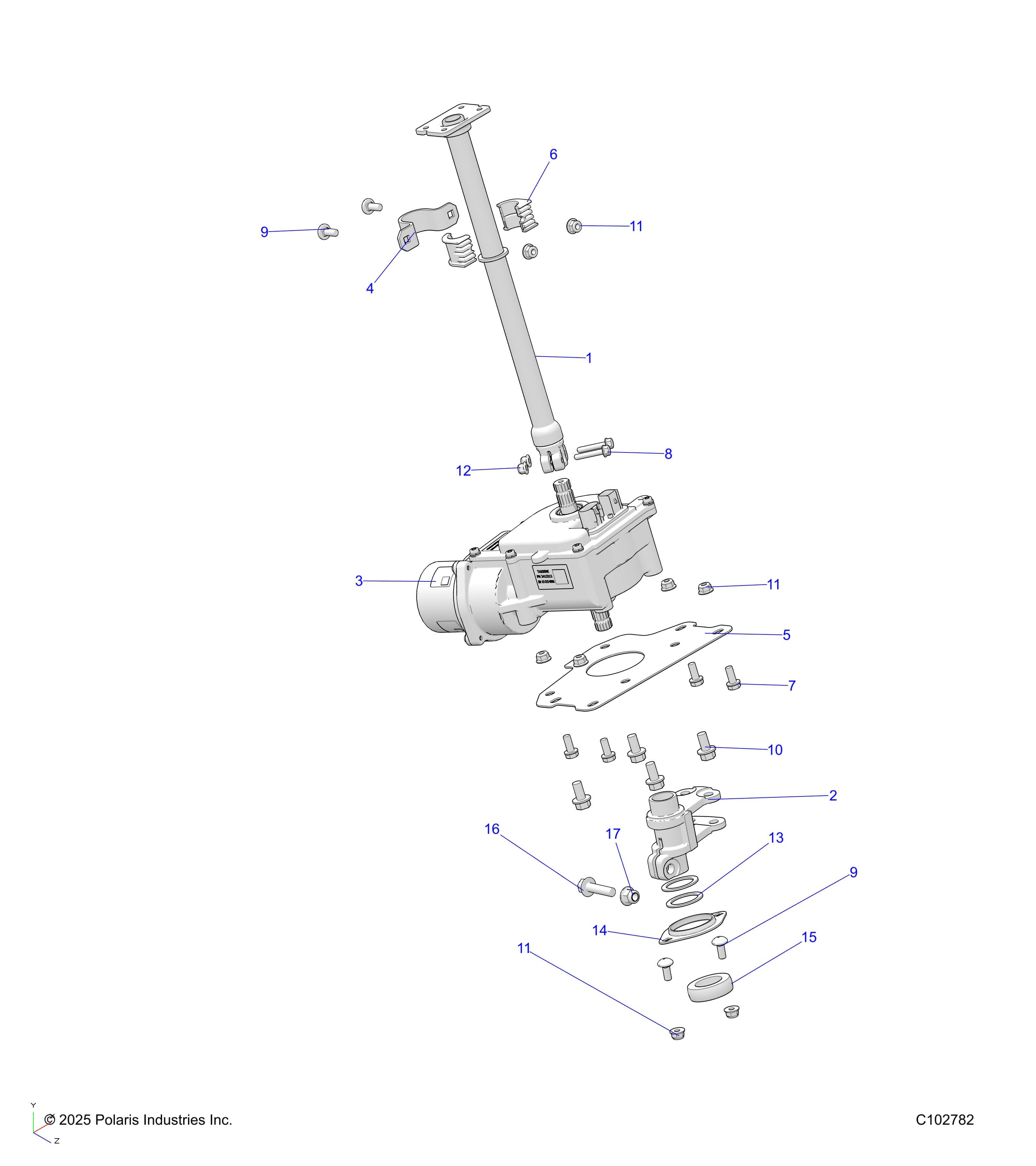 2026 SPORTSMAN 570 EPS PREM 40th — STEERING POST - A26SEZ57AB/BB (C102782) diagram