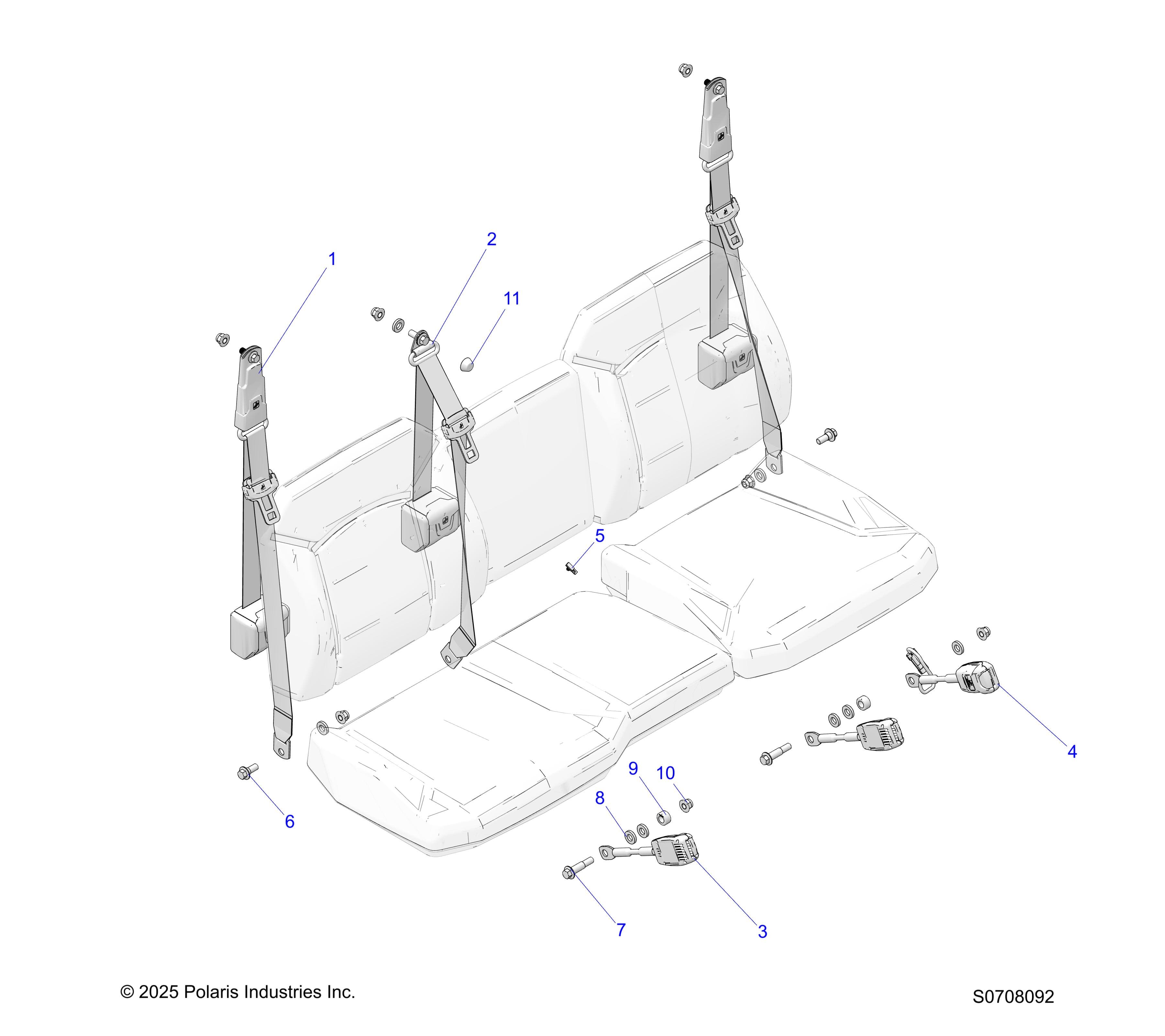 2026 RANGER 1000 XP NSTR ULTIMATE TRAIL BOSS — BODY, SEAT BELT MOUNTING - R26RRV99AK (S0708092) diagram