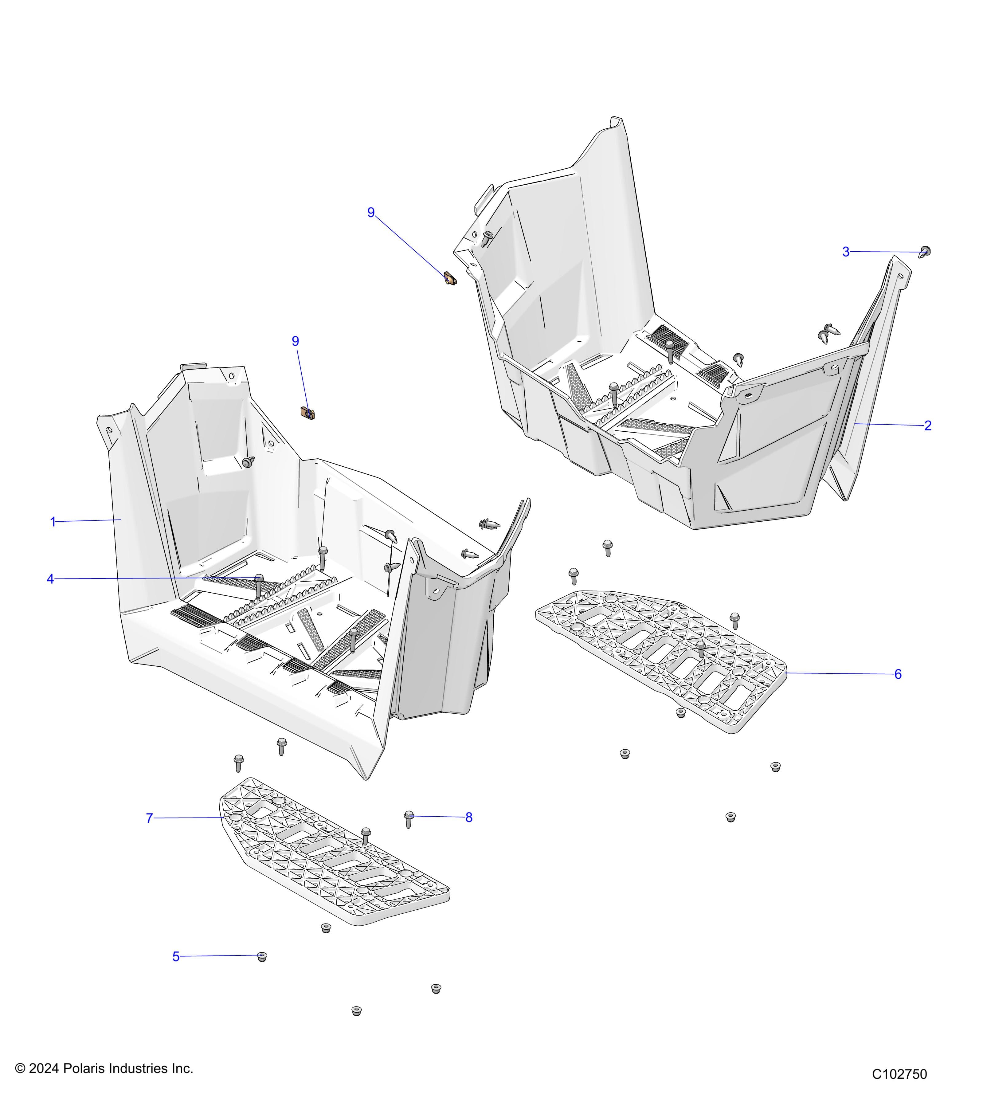 2026 SCRAMBLER 850 48" R02 - A26SVA85A4 — BODY, FOOTWELLS - A26SVA85A4 (C102750) diagram