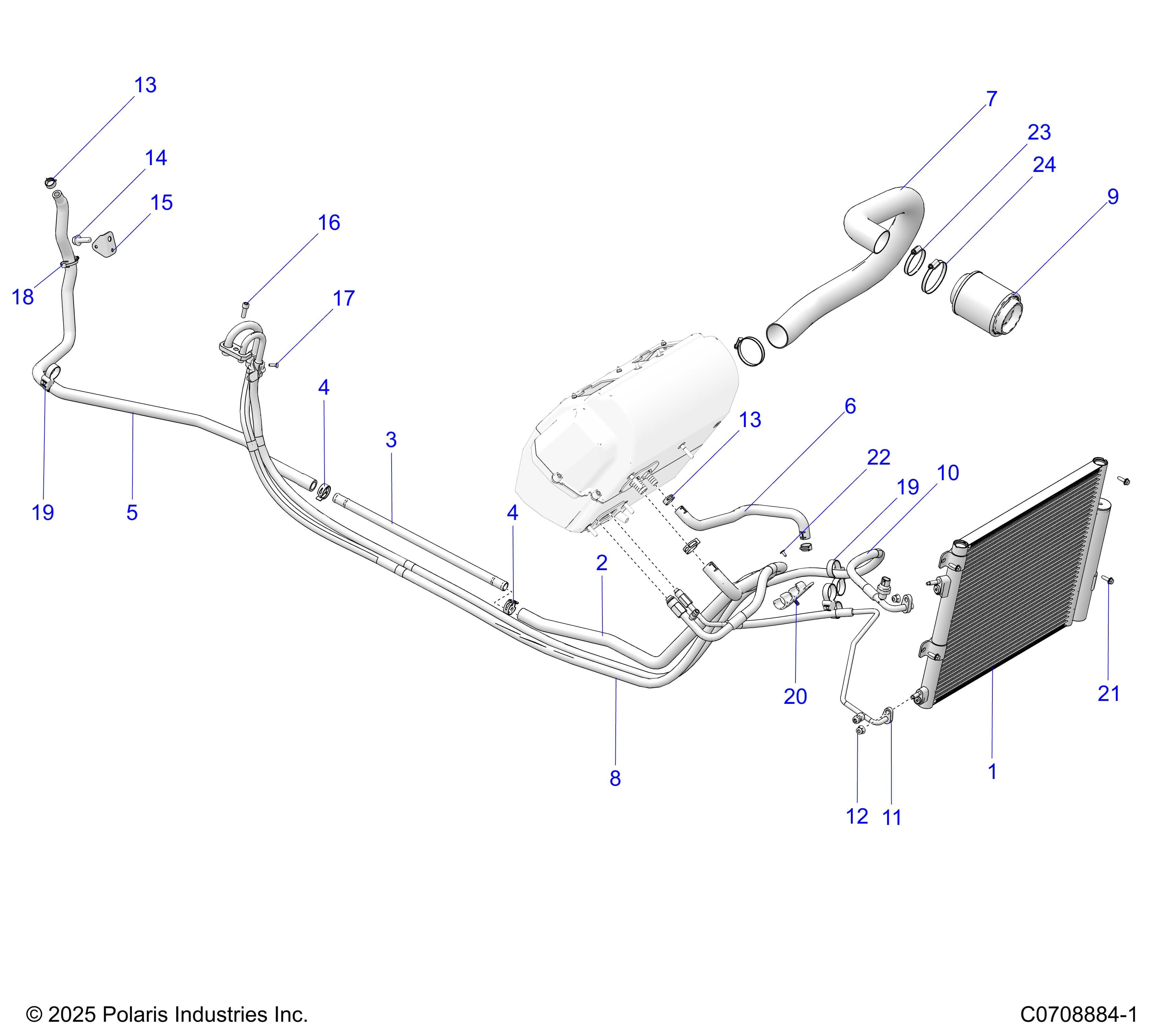 2026 POLARIS XPEDITION ADV NORTHSTAR — BODY, HVAC CONDENSER AND HOSES diagram
