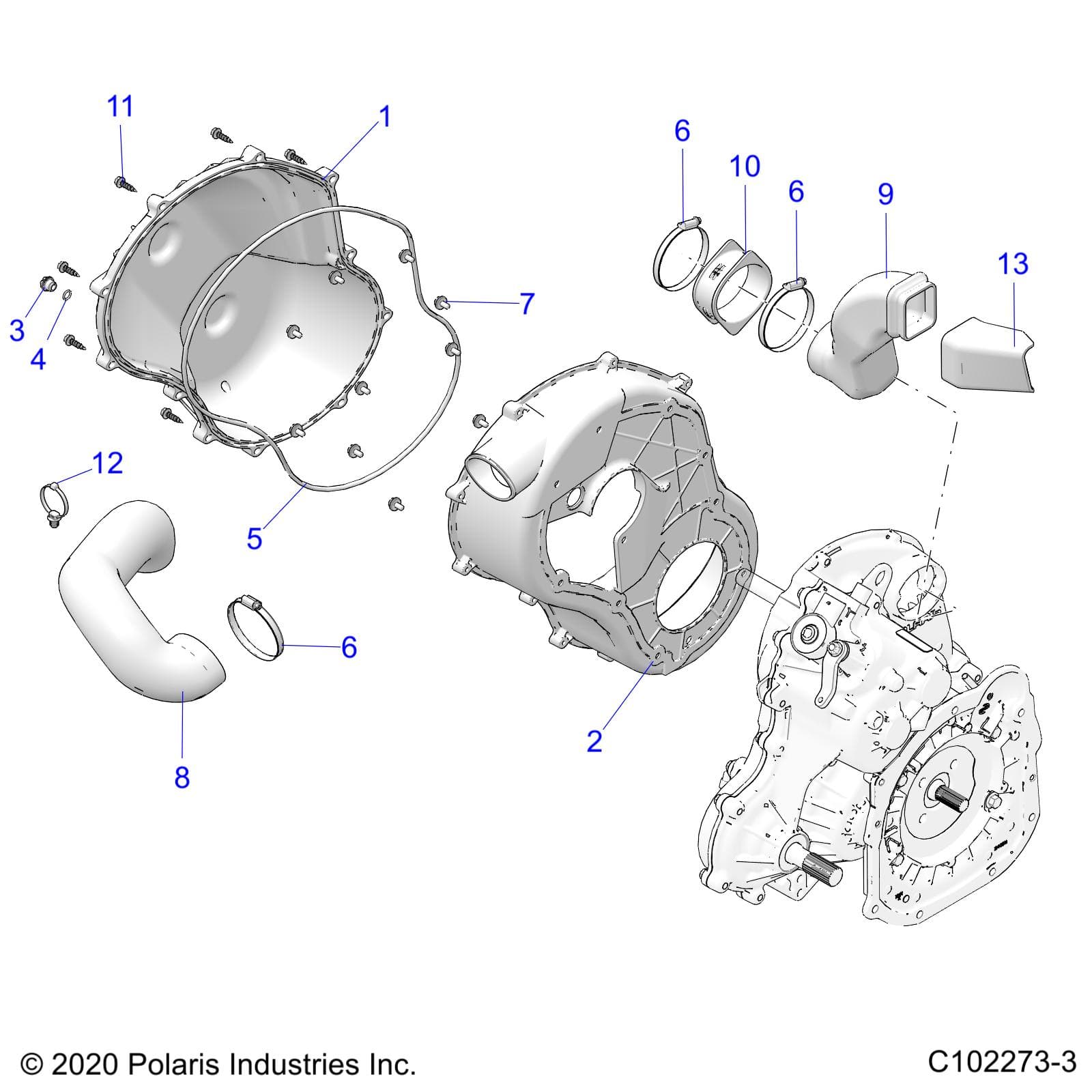 2026 SPORTSMAN TOURING XP 1000 R01 - A26SYY95AK — BODY, CLUTCH COVER - A26SYY95AK (C102273-3) diagram